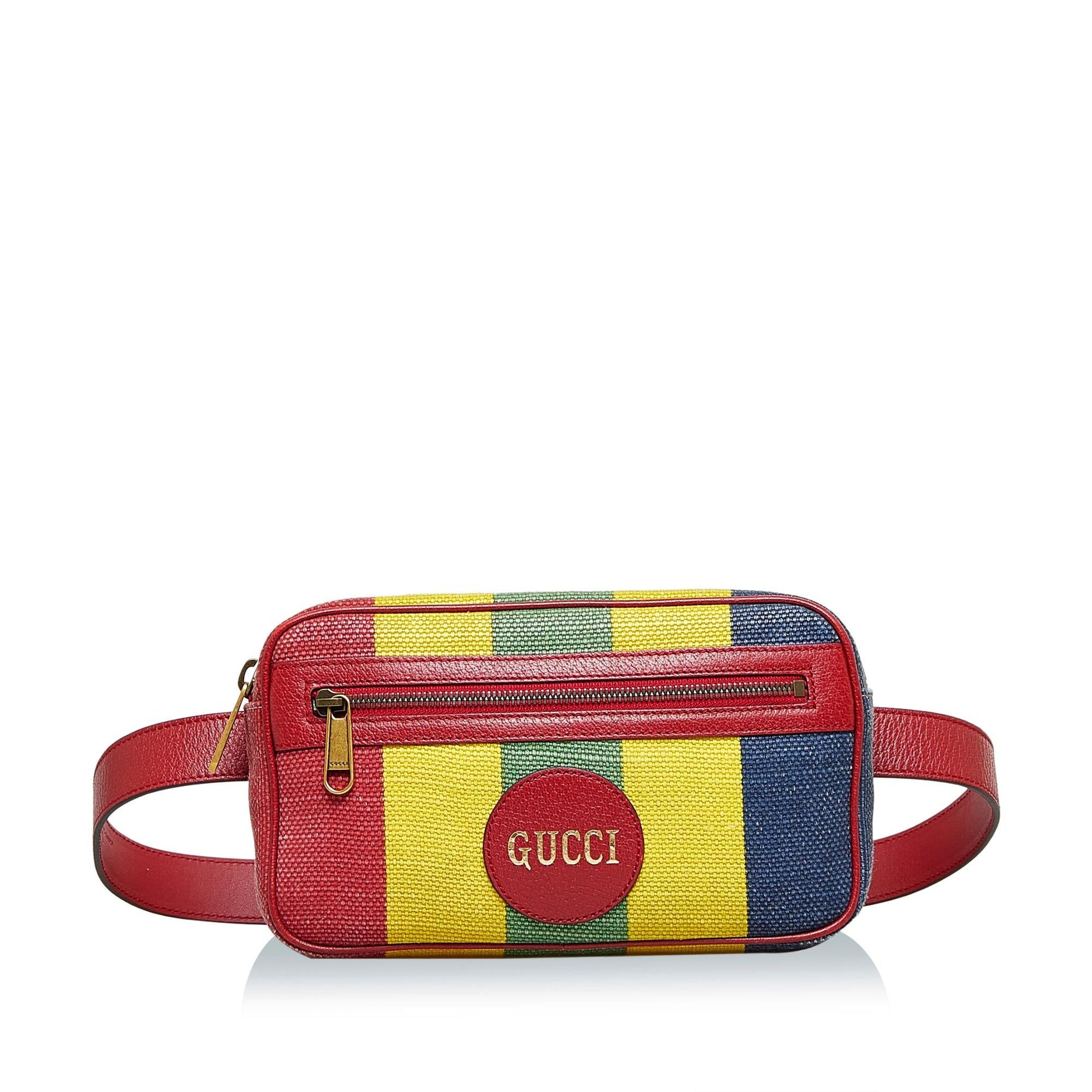 Gucci Baiadera Stripe Belt SHG-8woVlN Canvas Accessory