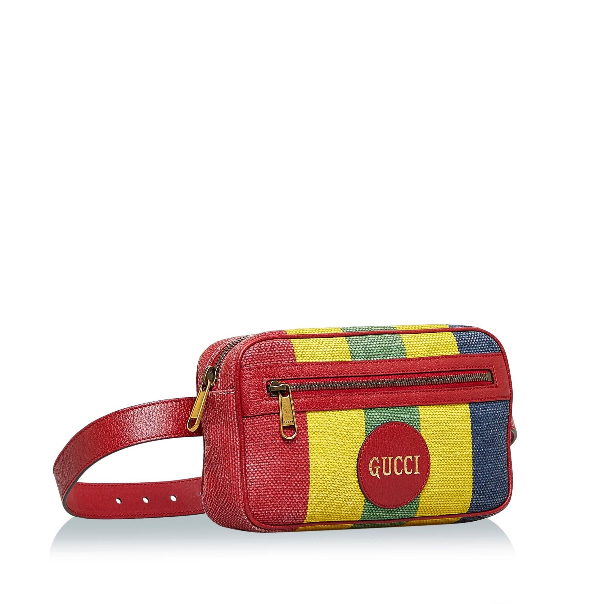 Gucci Baiadera Stripe Belt SHG-8woVlN Canvas Accessory