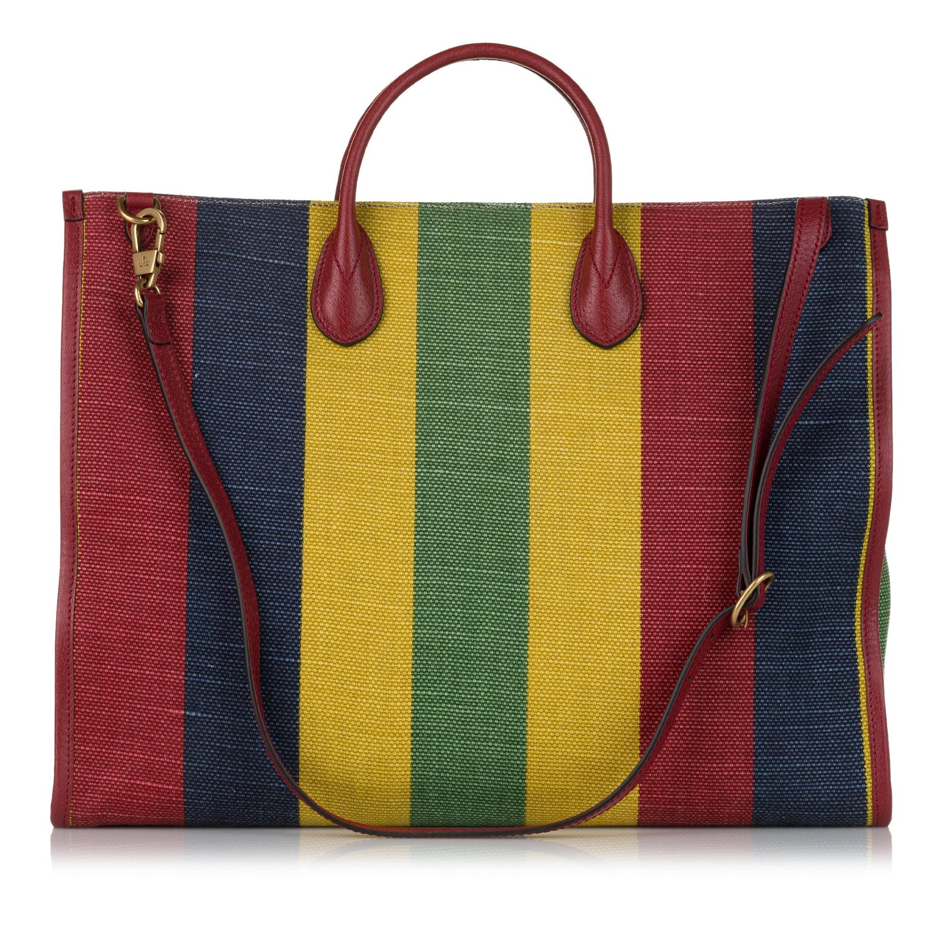 Gucci Baiadera Stripe SHG-ddvpMT Canvas Satchel Bag