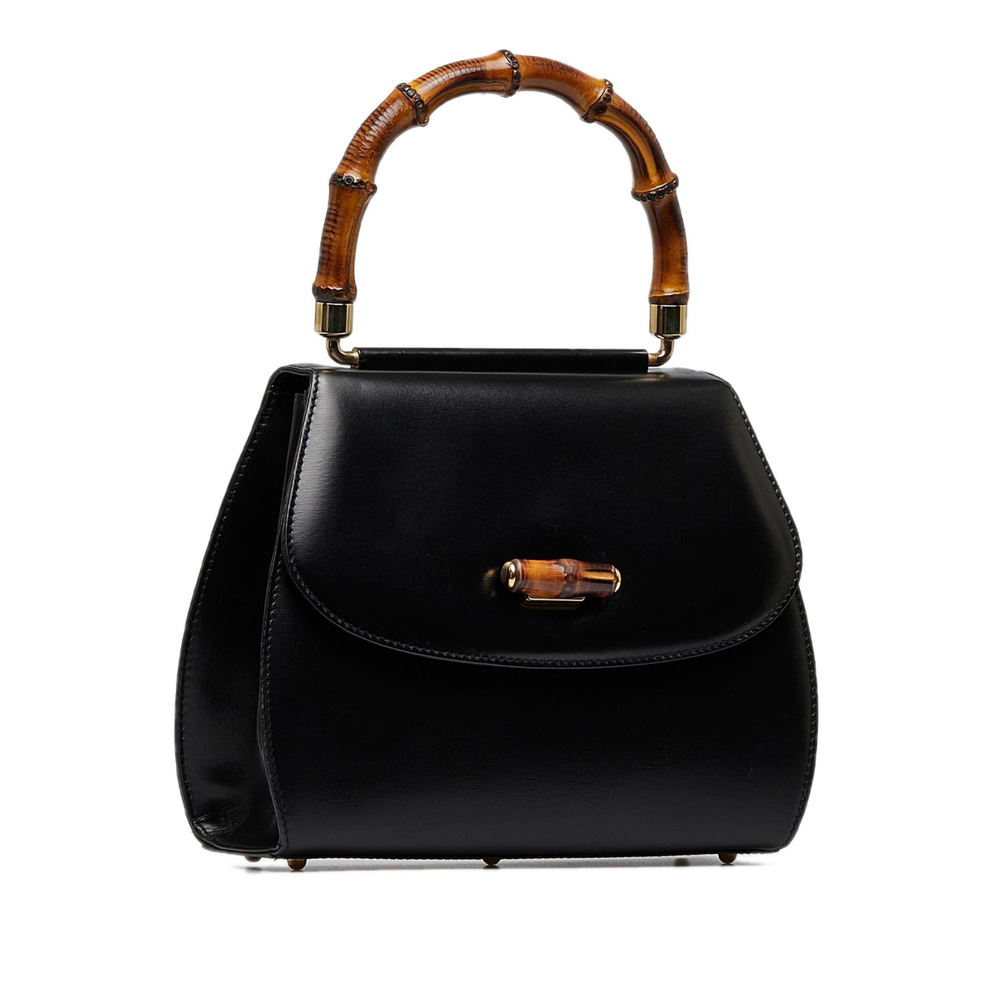 Gucci Bamboo SHG-dHyhS3 Calf Black Satchel Bag