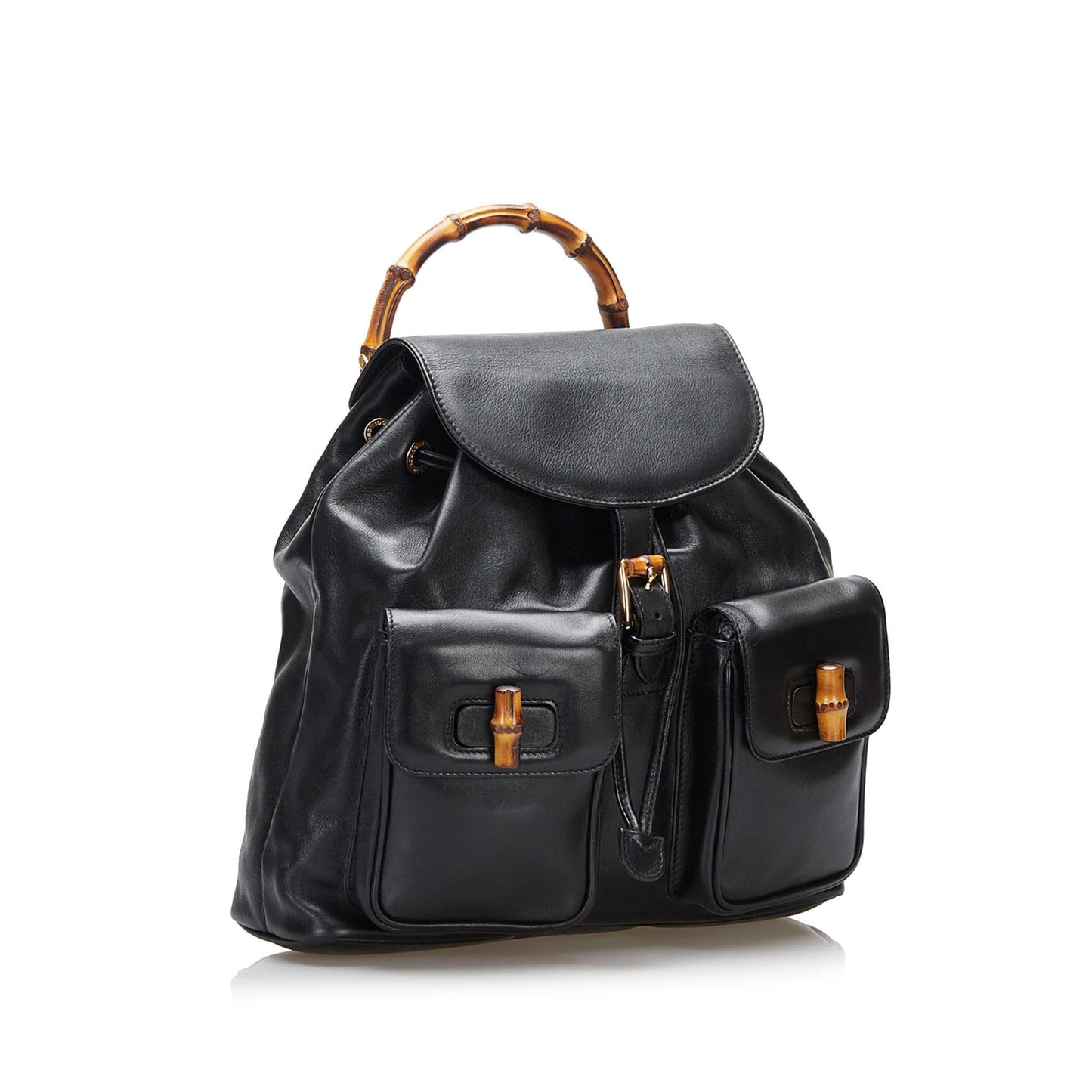 Gucci Bamboo Backpack SHG Calf Black