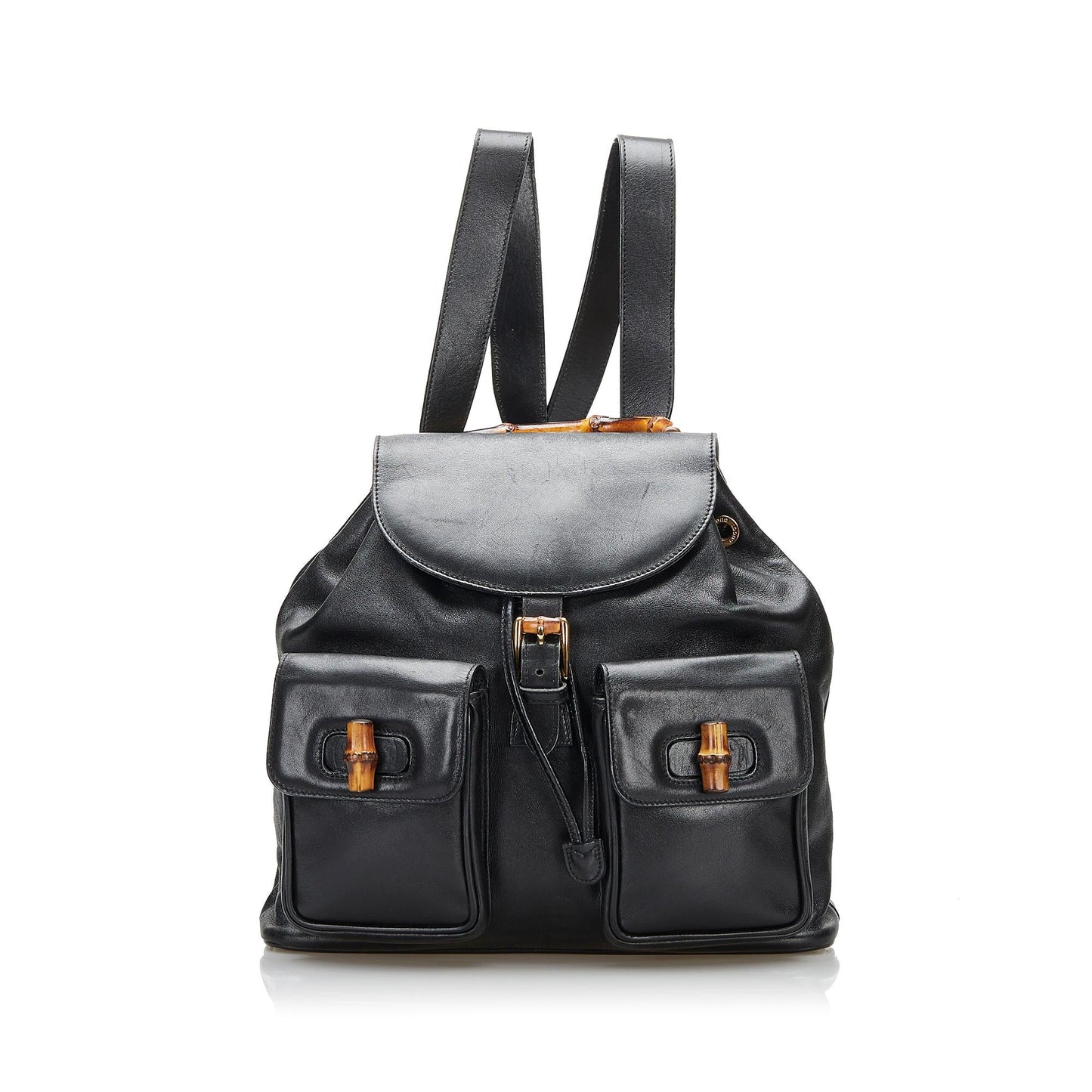 Gucci Bamboo Backpack SHG-Pv91h6 Calf Black
