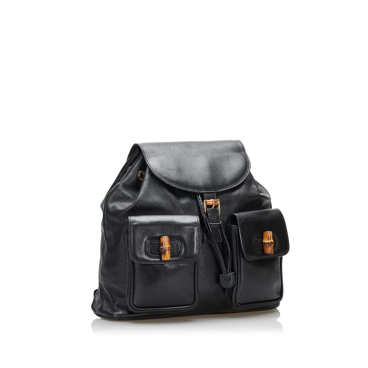 Gucci Bamboo Backpack SHG-Pv91h6 Calf Black