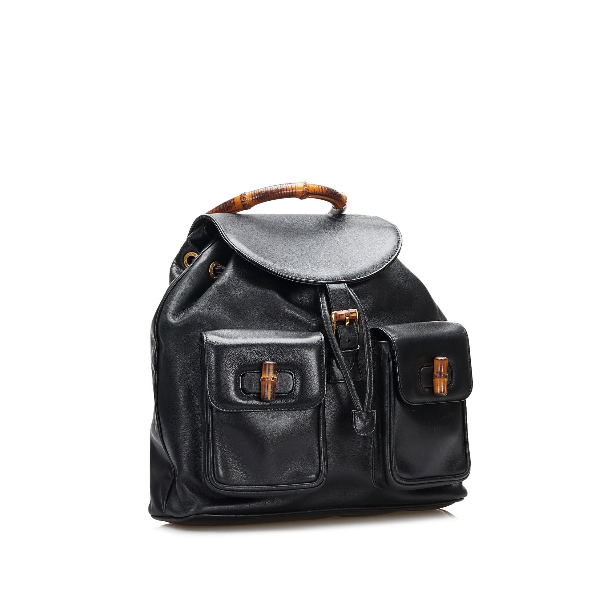 Gucci Bamboo Backpack SHG-FAWTSG Calf Black