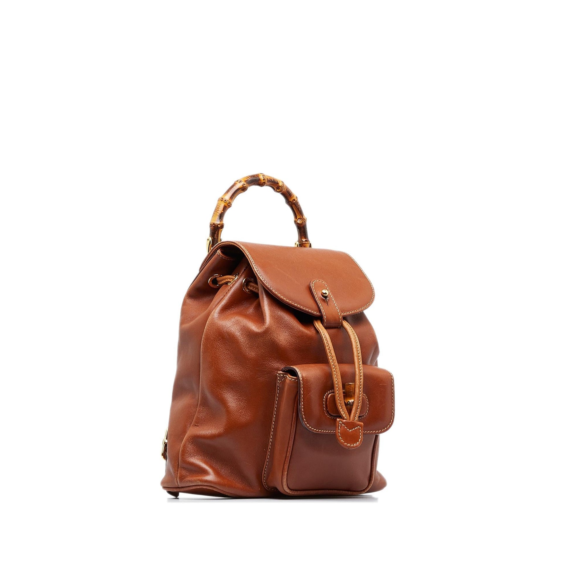 Gucci Bamboo Backpack SHG-05UokS Calf Brown