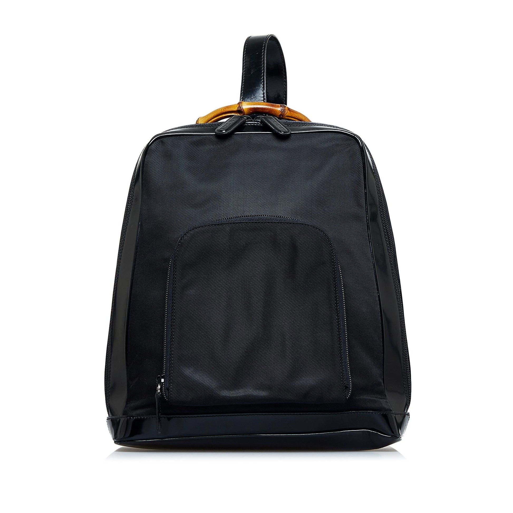 Gucci Bamboo Backpack SHG-BbeV0B Nylon Black