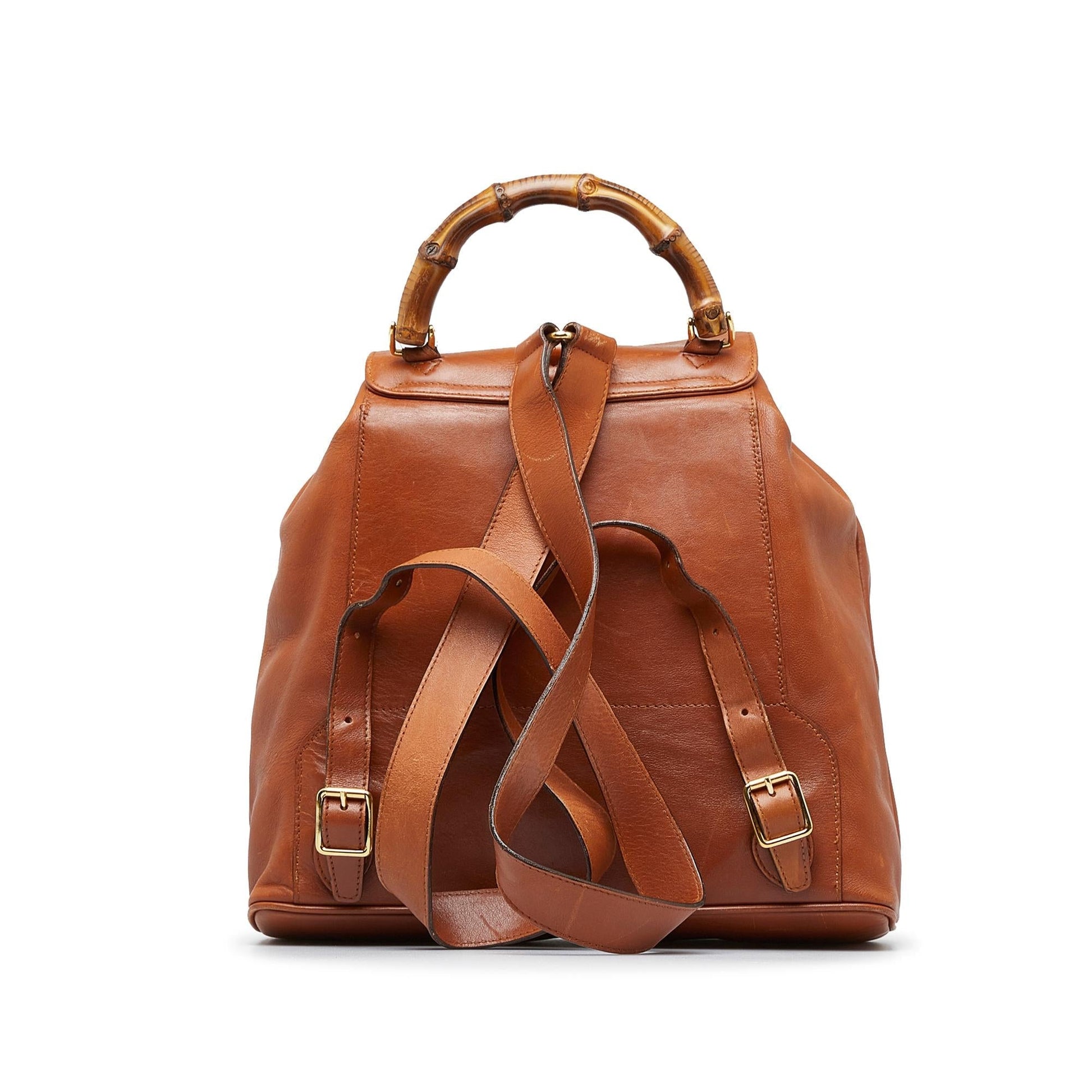 Gucci Bamboo Backpack SHG-UDftm6 Calf Brown