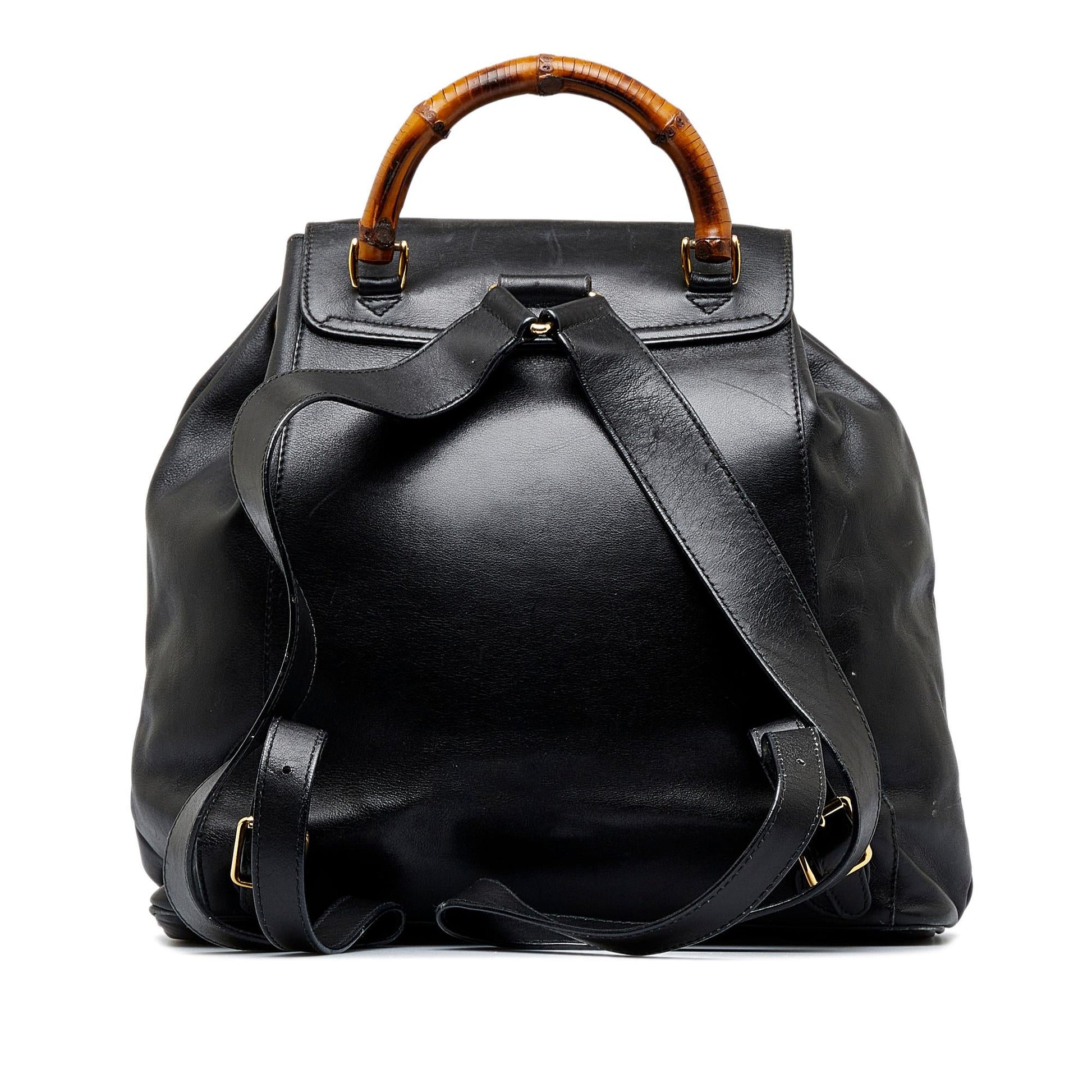 Gucci Bamboo Backpack SHG-5HUN0U Calf Black