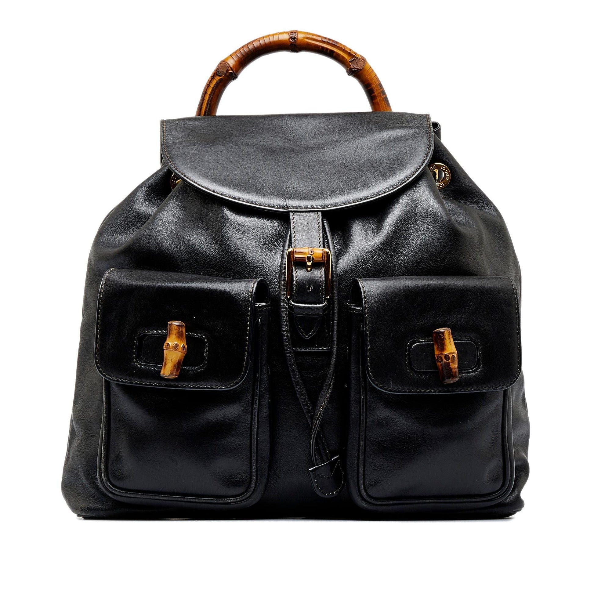 Gucci Bamboo Backpack SHG-5HUN0U Calf Black