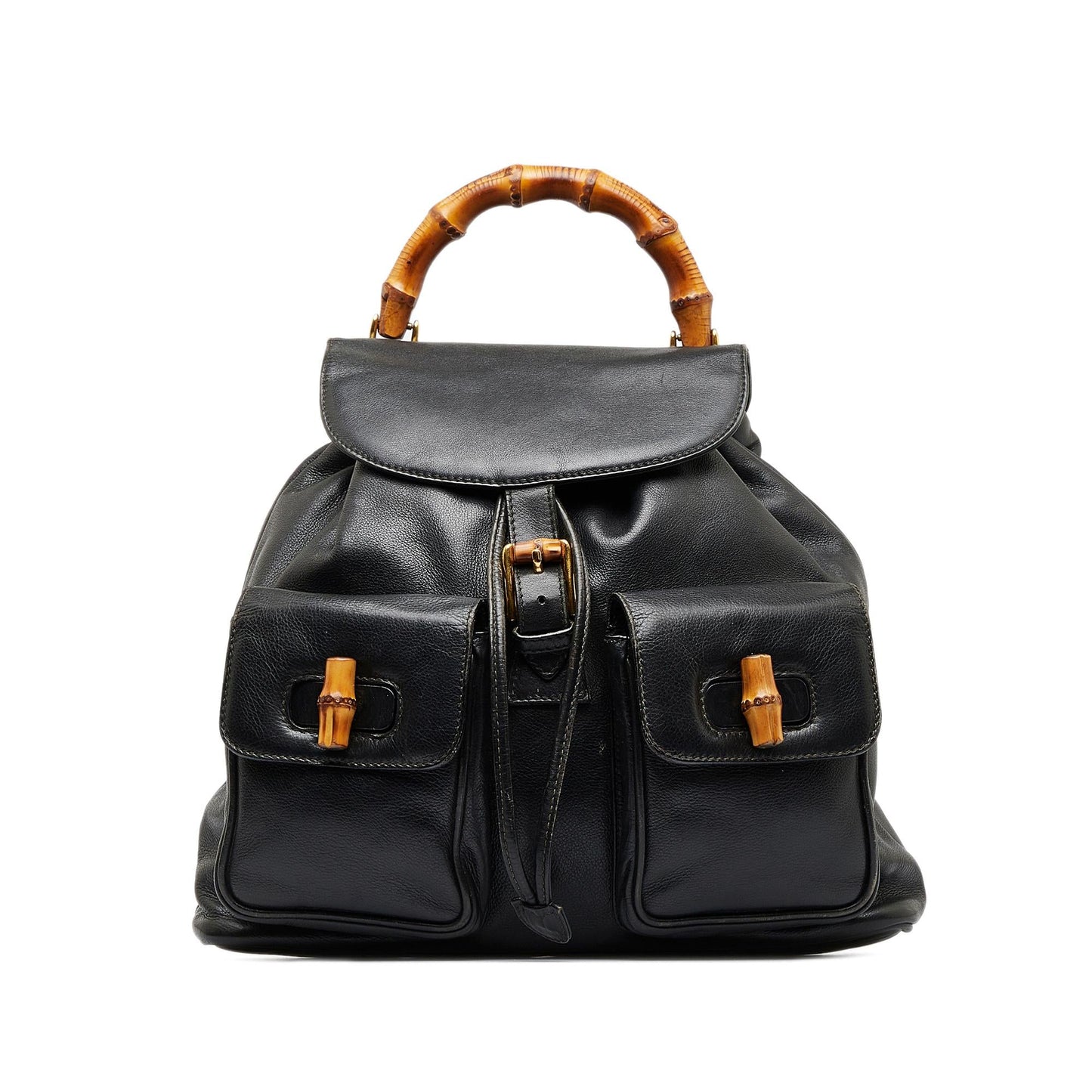 Gucci Bamboo Backpack SHG-5DTmxc Calf Black