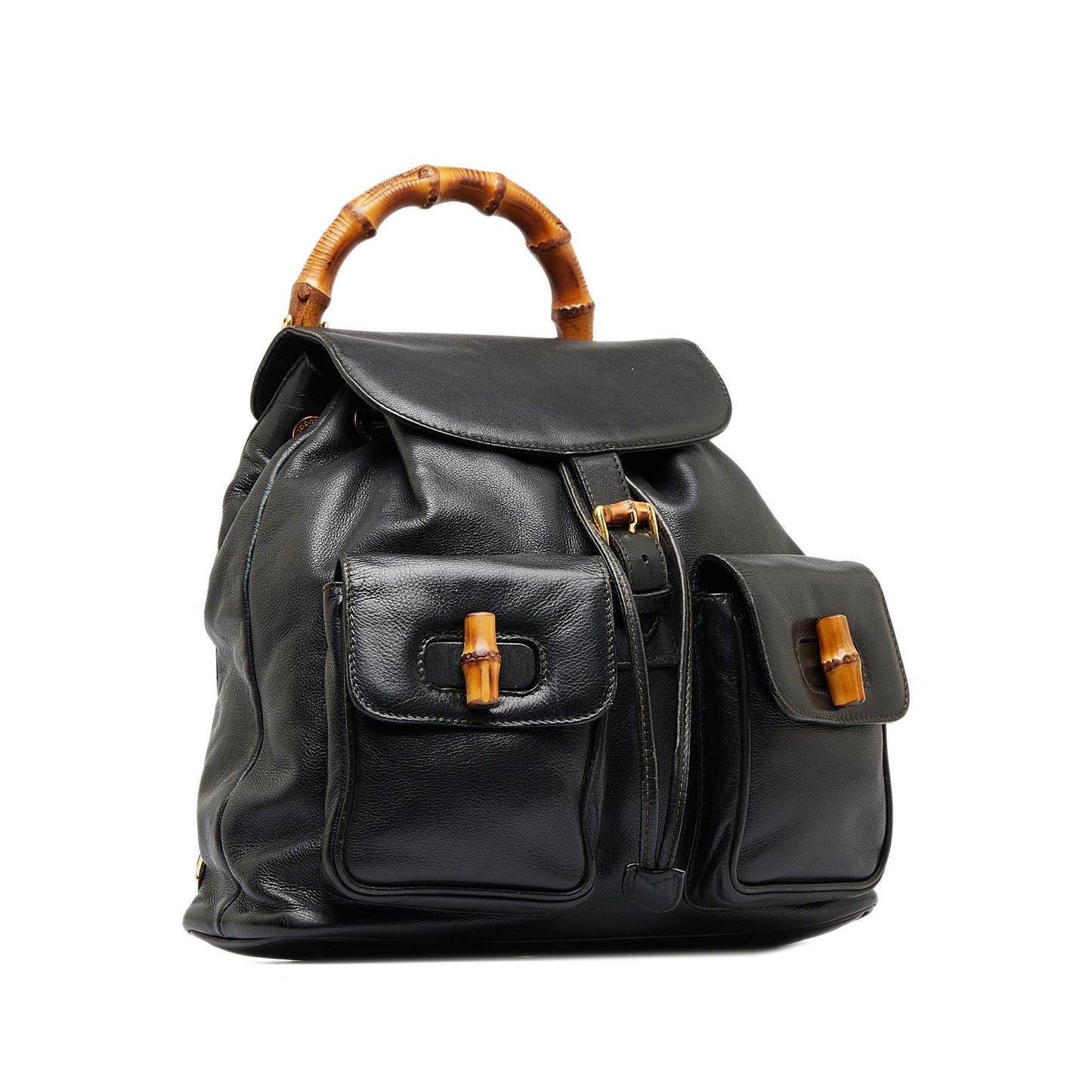 Gucci Bamboo Backpack SHG-5DTmxc Calf Black