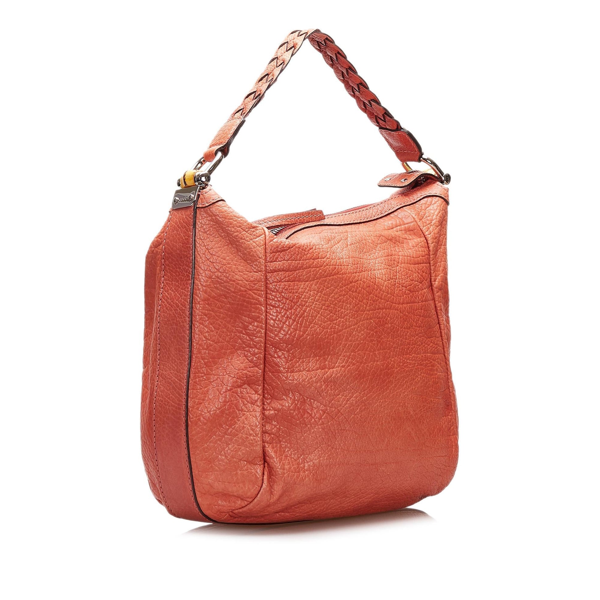 Gucci Bamboo Bar SHG Calf Orange Shoulder Bag