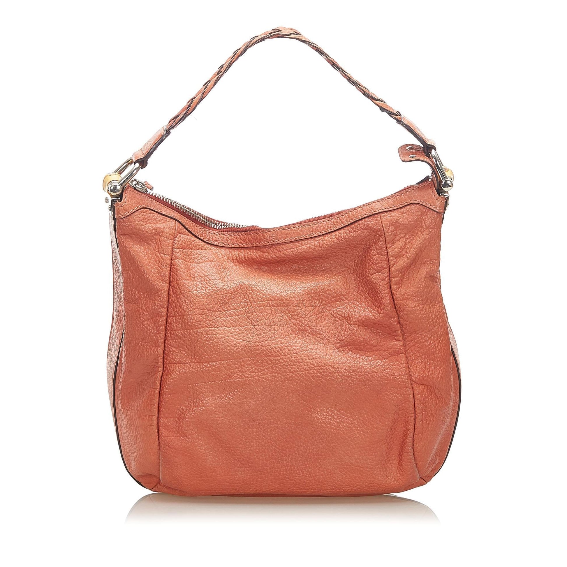 Gucci Bamboo Bar SHG Leather Calf Orange Shoulder Bag