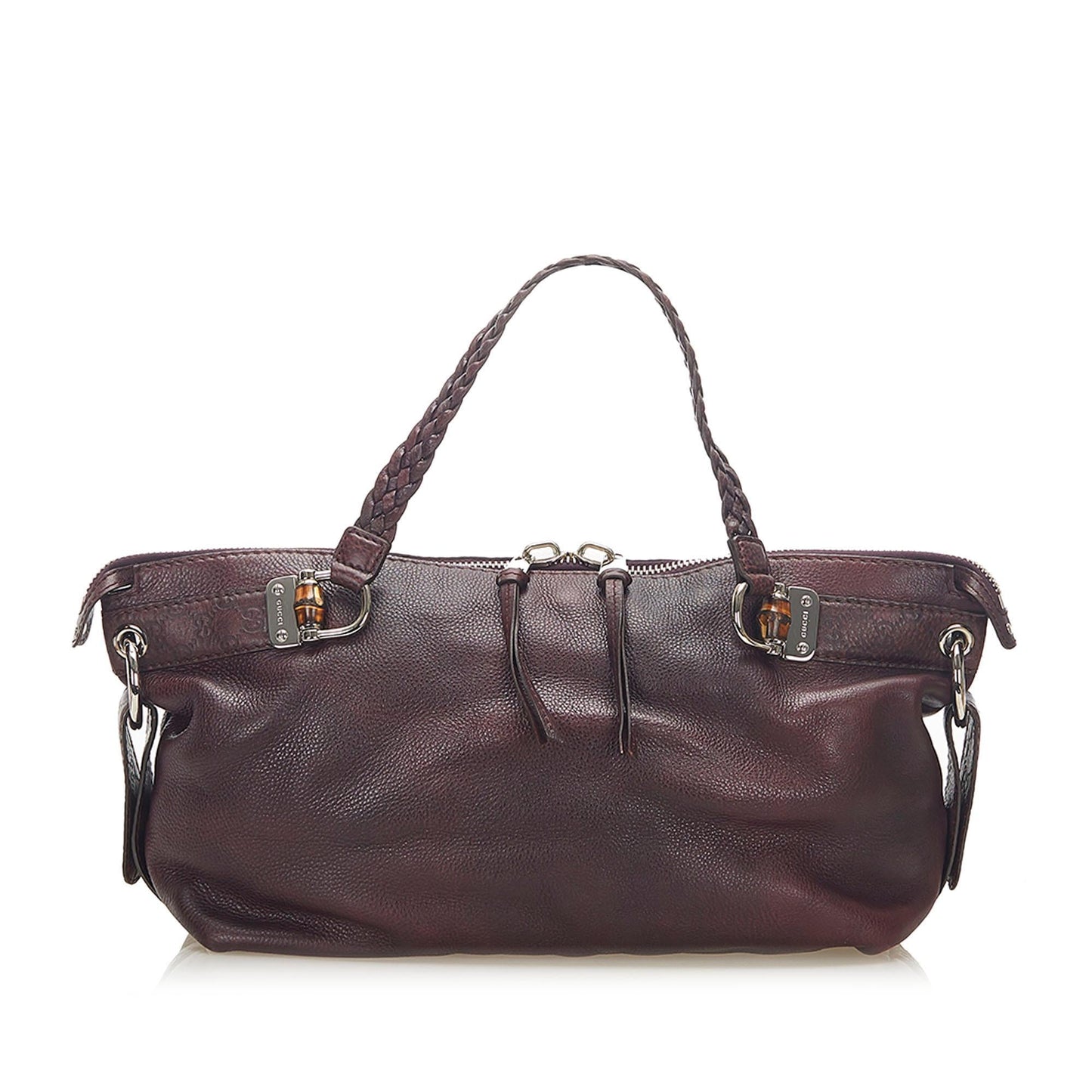 Gucci Bamboo Bar SHG Leather Calf Red Tote Bag Bag Shg