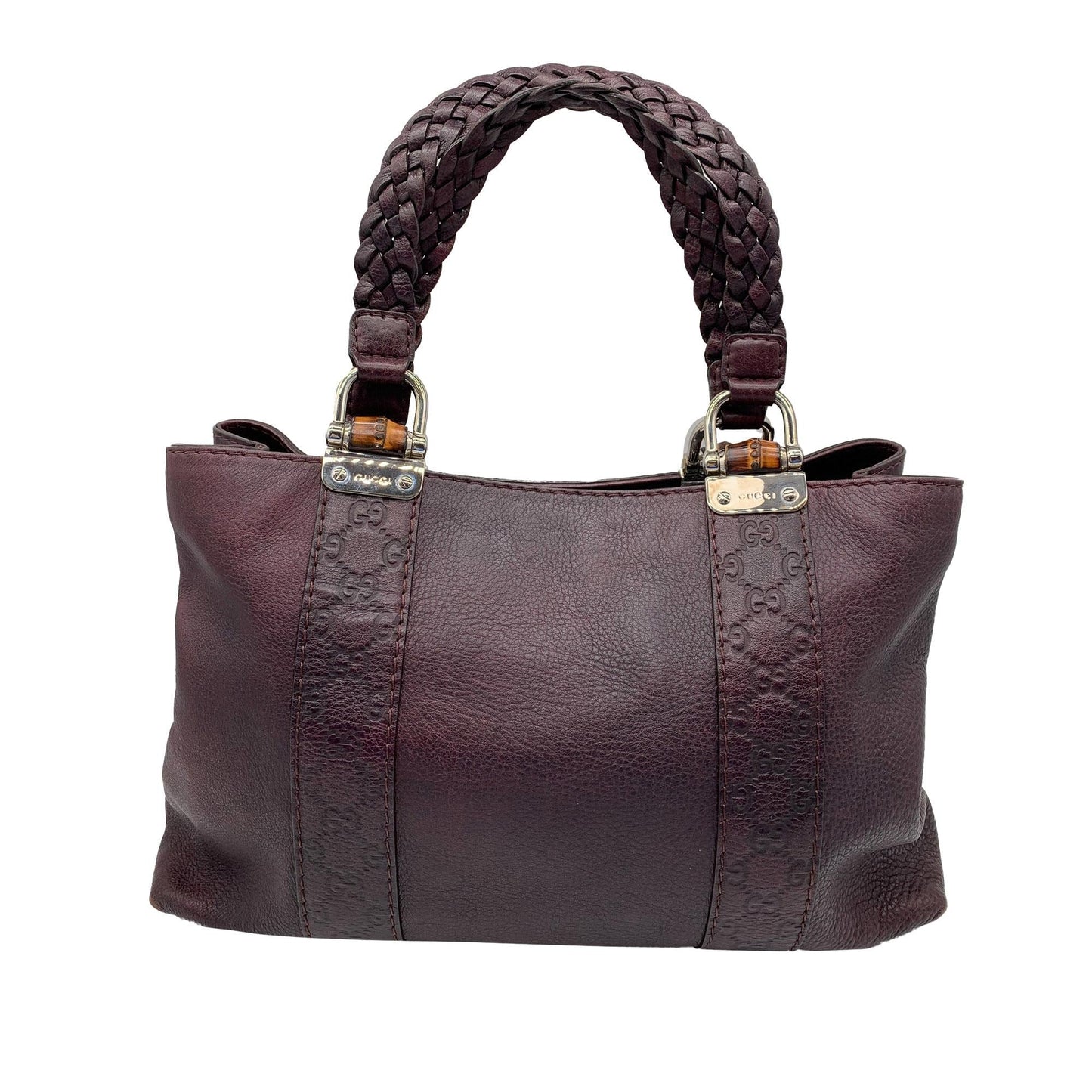 Gucci Bamboo Bar SHG Leather Calf Red Tote Bag