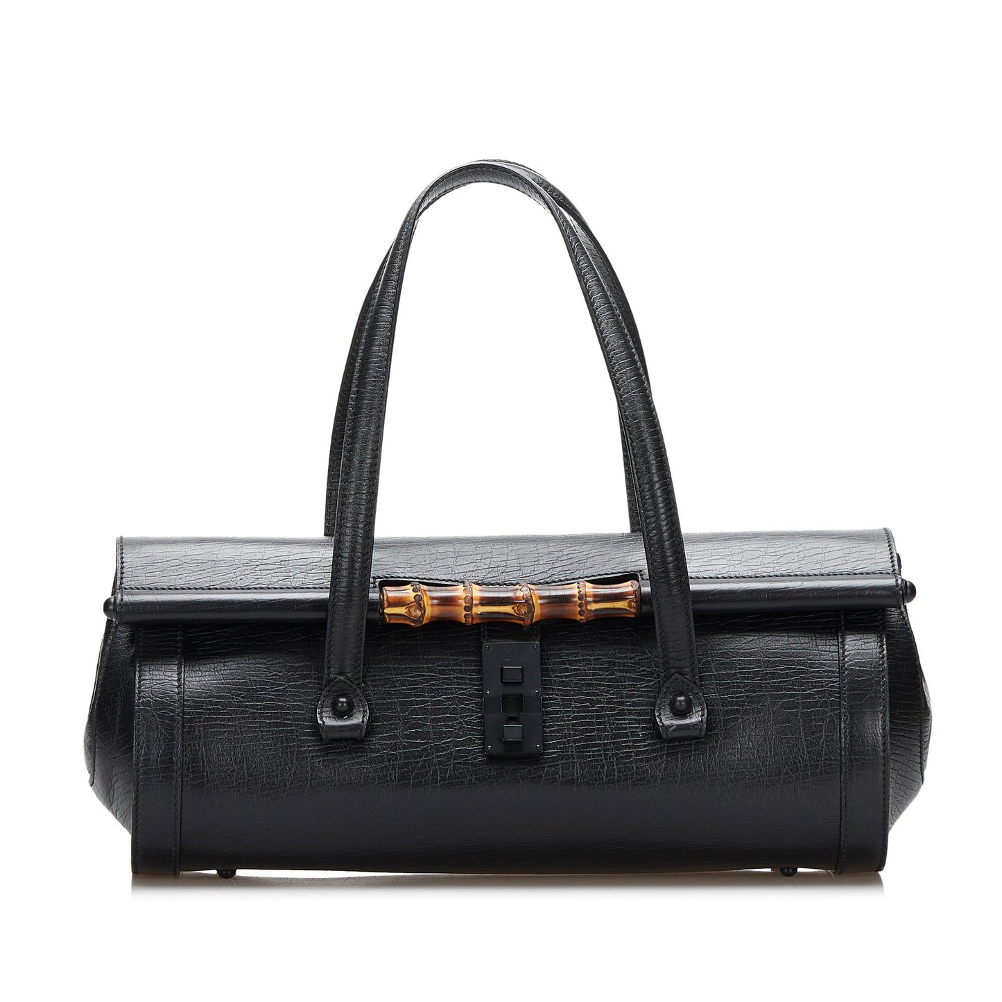 Gucci Bamboo Bullet SHG-mV1Nbs Calf Black Satchel Bag