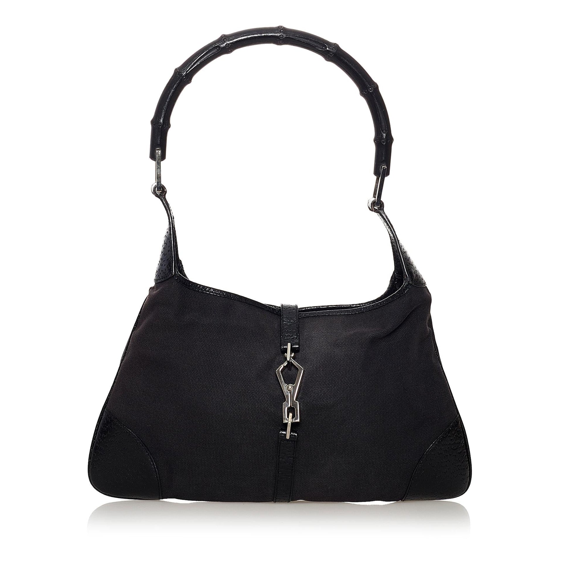 Gucci Bamboo Jackie SHG Canvas Black Shoulder Bag Bag Shg