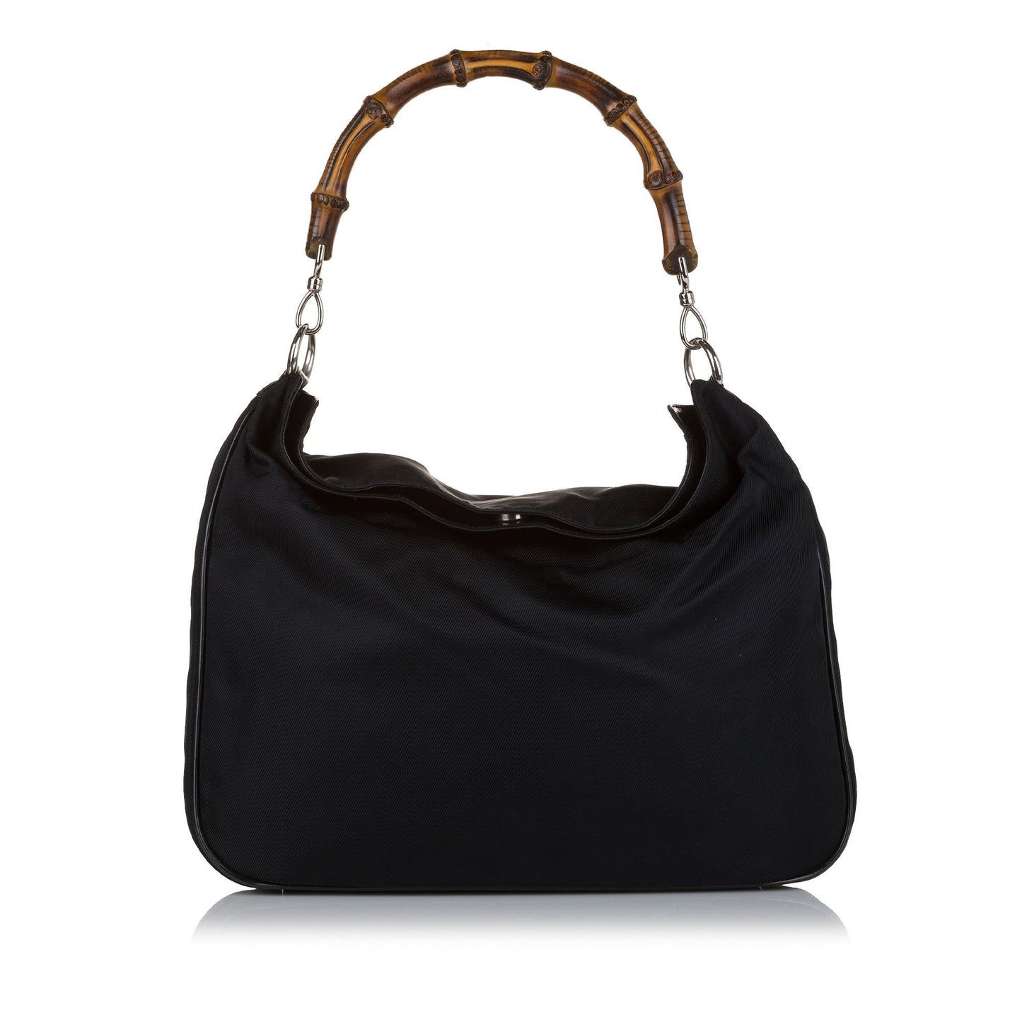 Gucci Bamboo SHG Canvas Black Satchel Bag