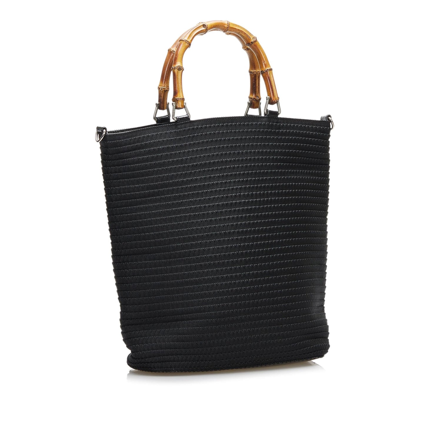 Gucci Bamboo SHG Canvas Black Satchel Bag Satchel Shg