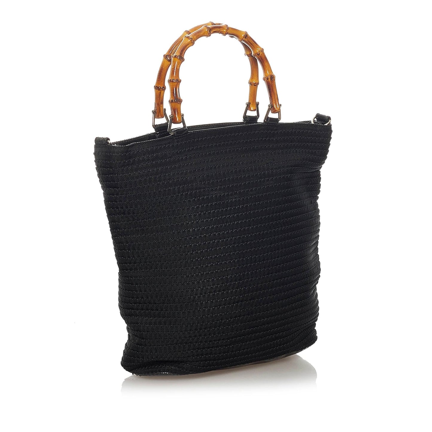 Gucci Bamboo SHG Canvas Black Tote Bag