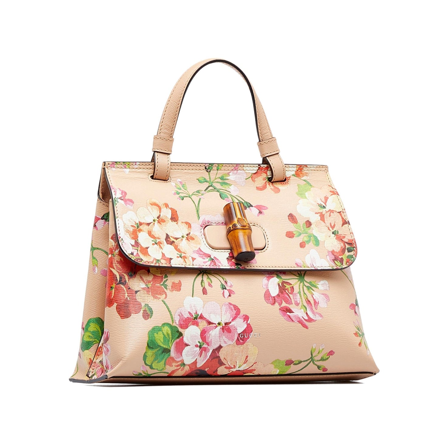 Gucci Bamboo Daily Blooms SHG-cjRTqe Calf Pink Satchel Bag