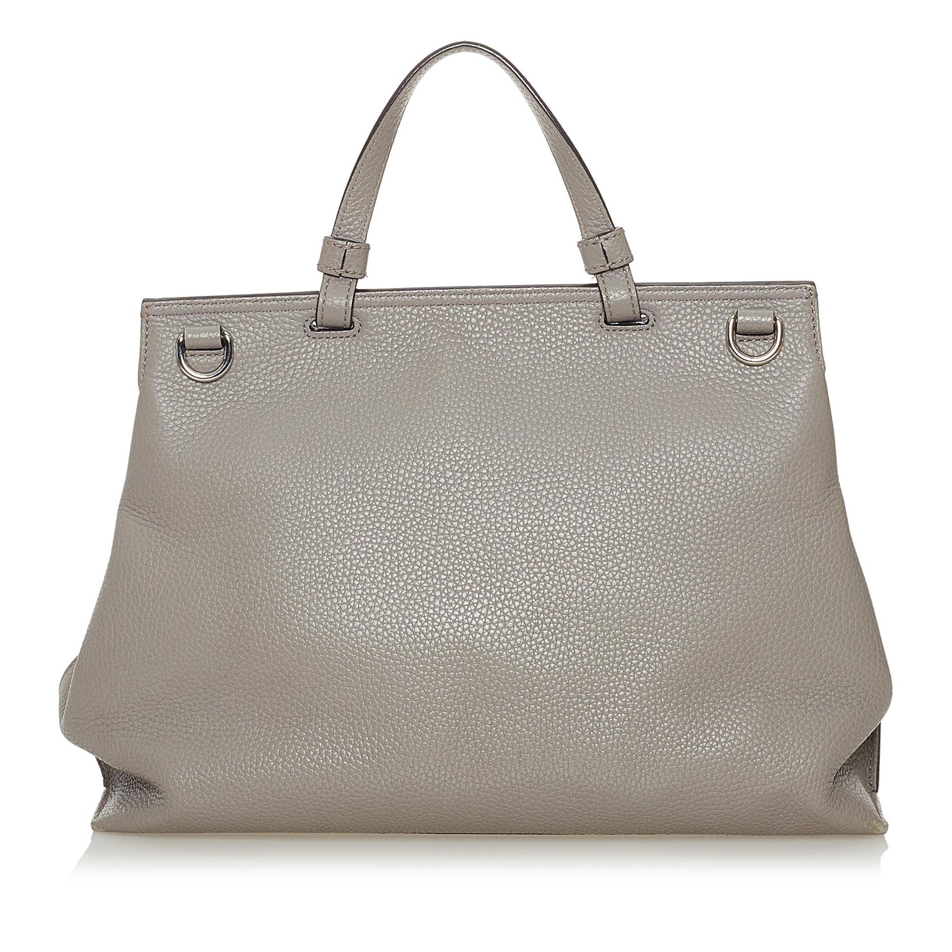 Gucci Bamboo Daily SHG Leather Calf Grey Satchel Bag Satchel Shg