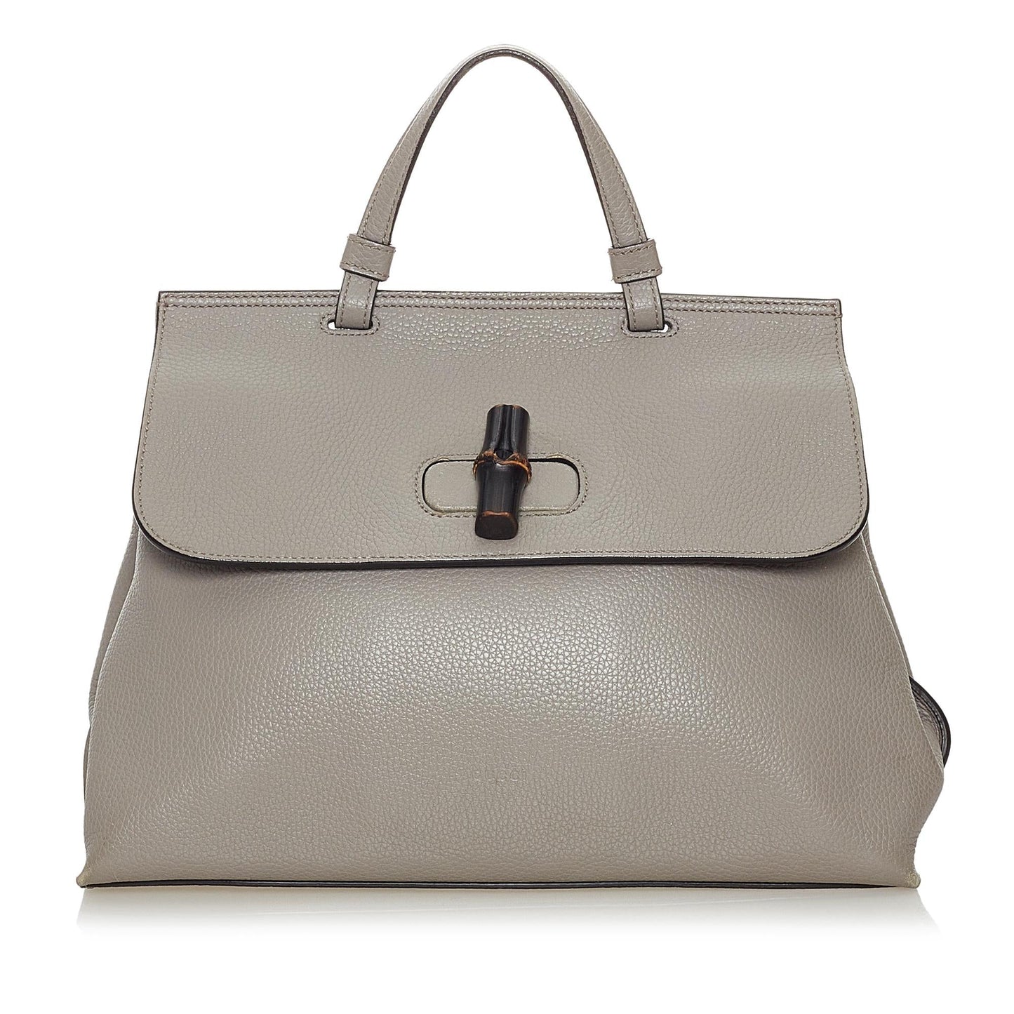 Gucci Bamboo Daily SHG Leather Calf Grey Satchel Bag Satchel Shg