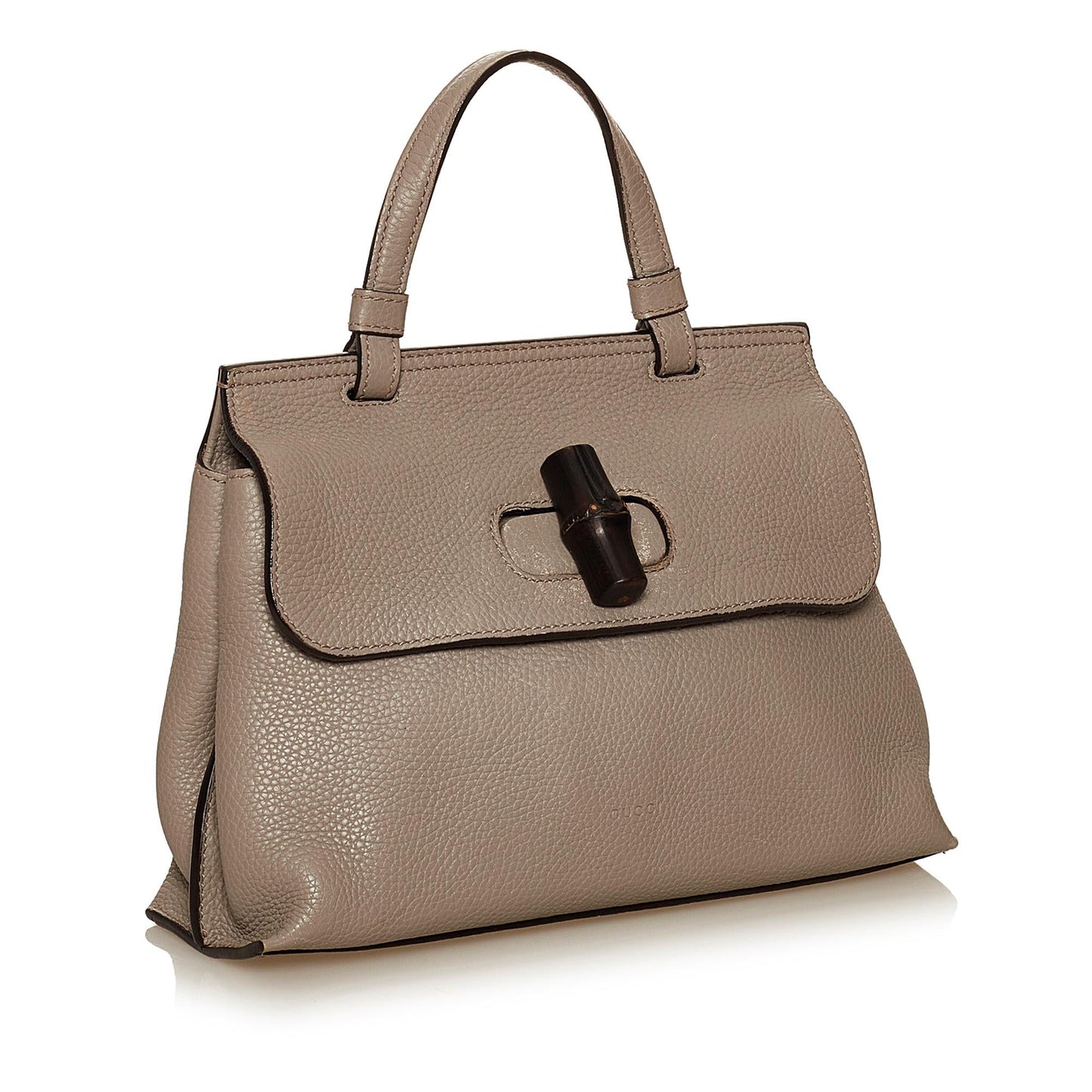 Gucci Bamboo Daily SHG Leather Calf Grey Satchel Bag 3