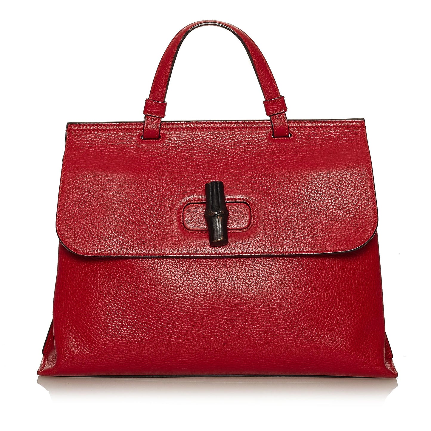 Gucci Bamboo Daily SHG Leather Calf Red Satchel Bag