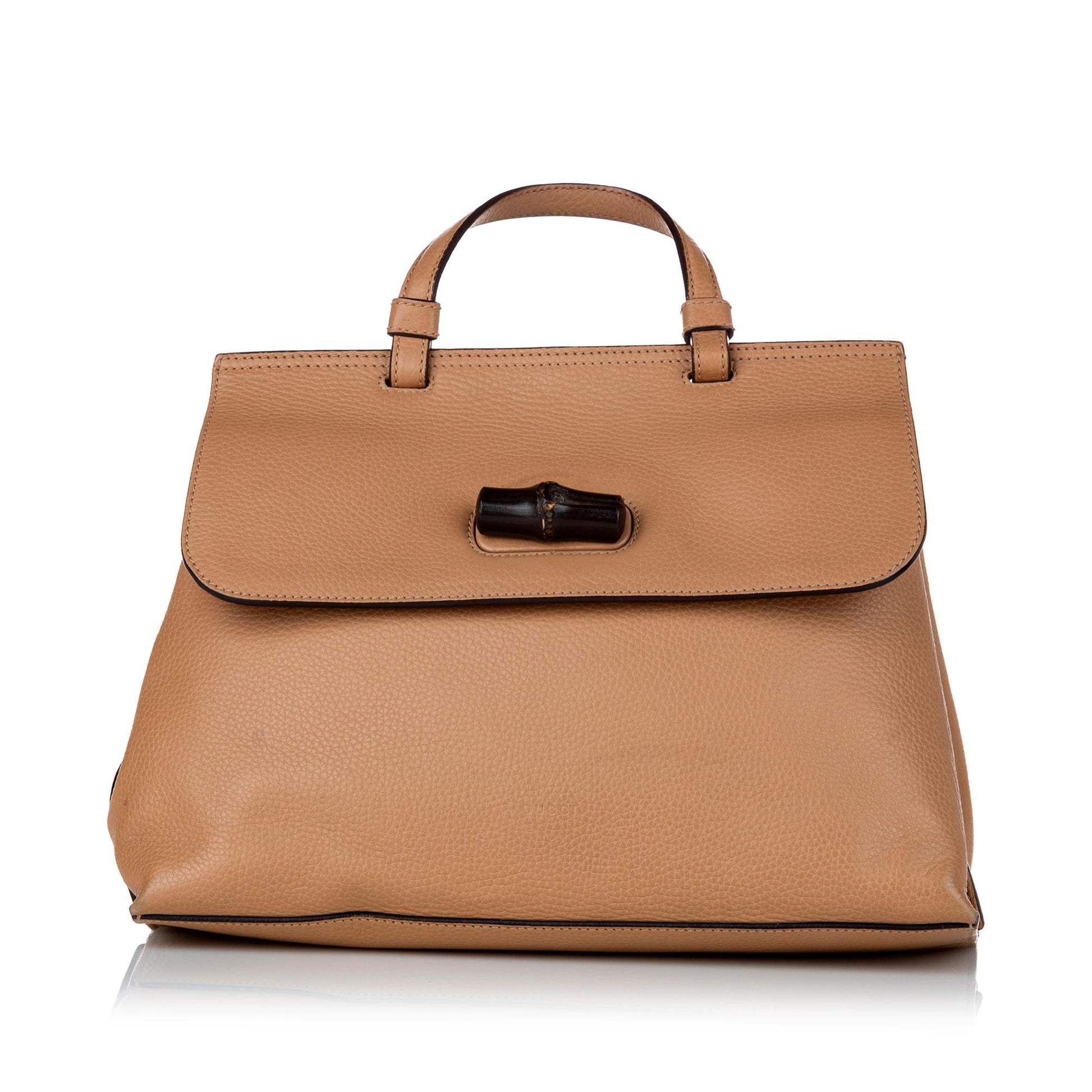 Gucci Bamboo Daily SHG Leather Calf Brown Satchel Bag 4
