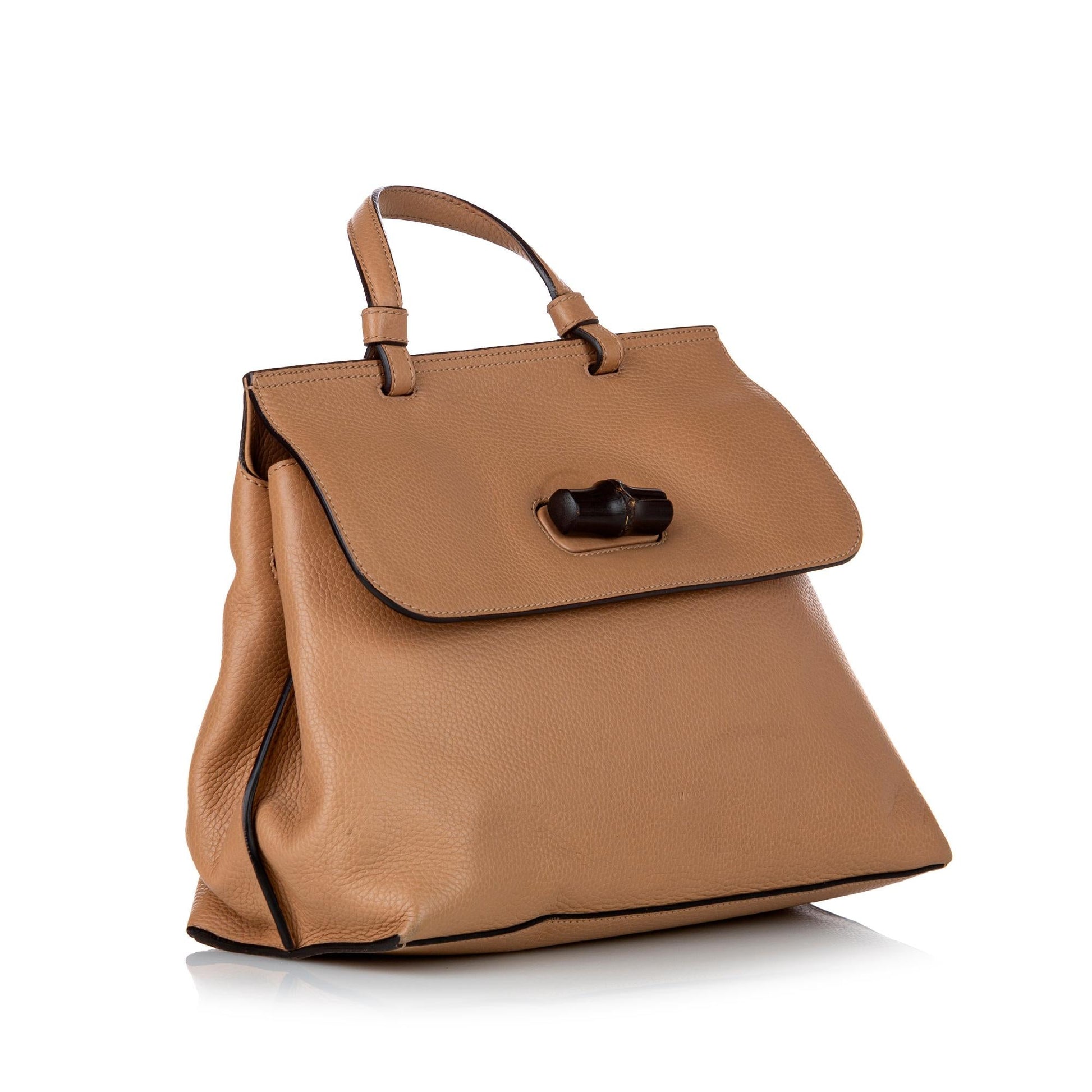 Gucci Bamboo Daily SHG Leather Calf Brown Satchel Bag 4
