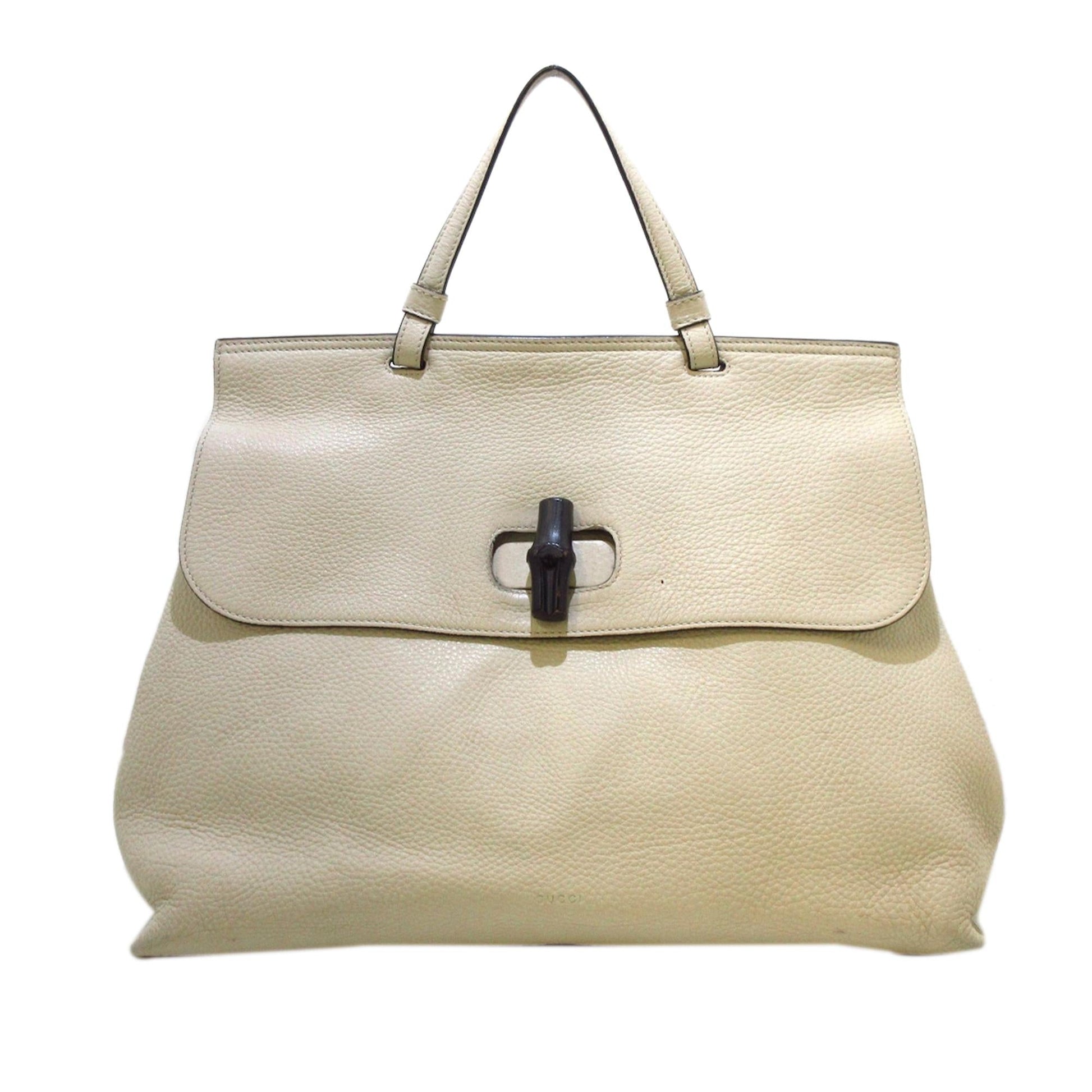 Gucci Bamboo Daily SHG Leather Calf White Satchel Bag