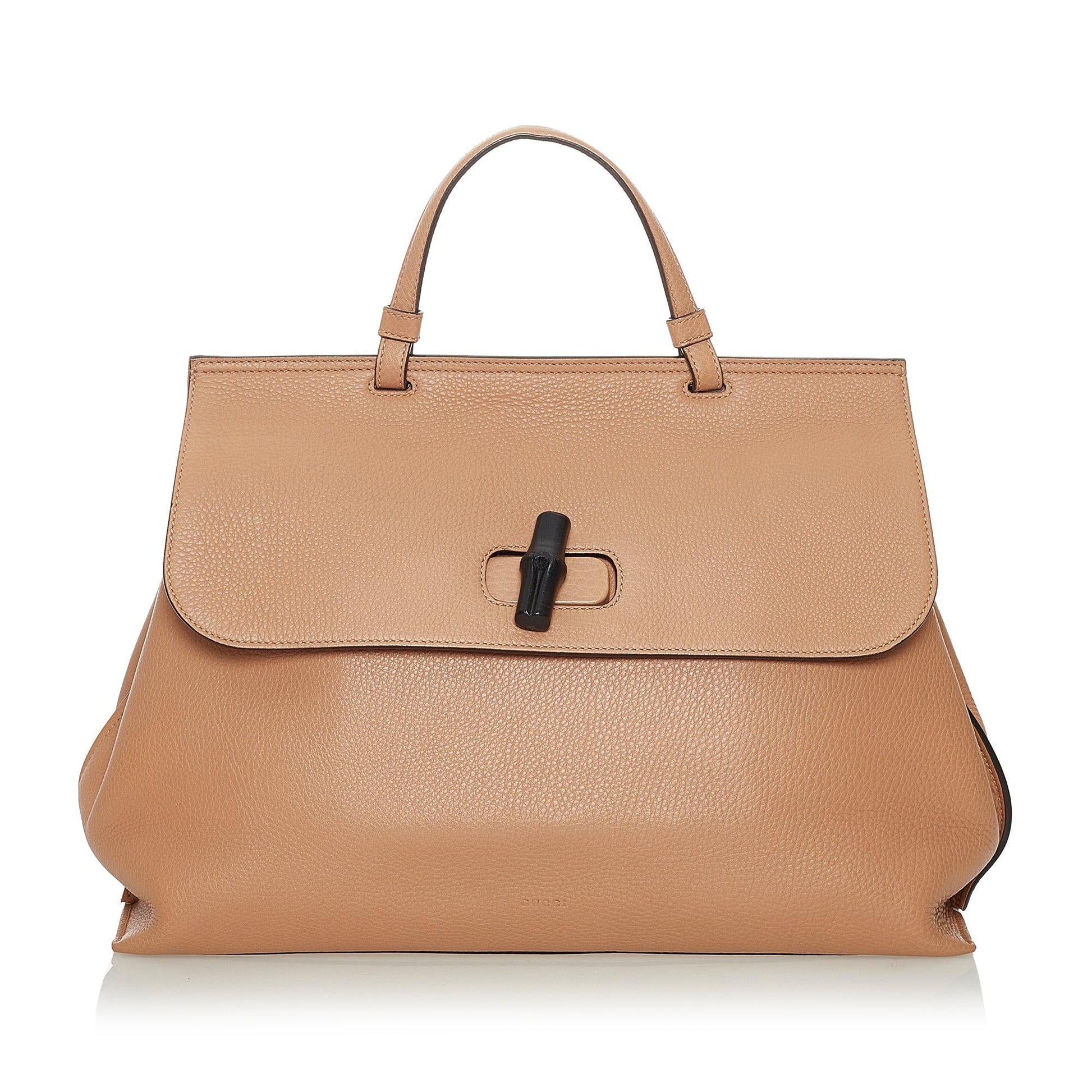 Gucci Bamboo Daily SHG Leather Calf Brown Satchel Bag Satchel Shg