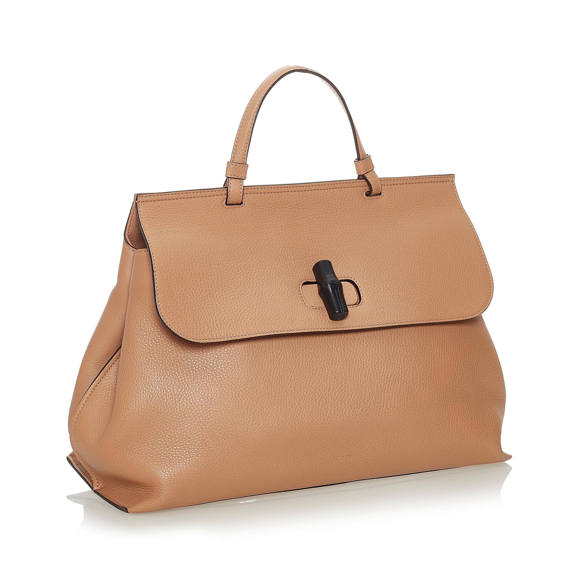 Gucci Bamboo Daily SHG Leather Calf Brown Satchel Bag Satchel Shg
