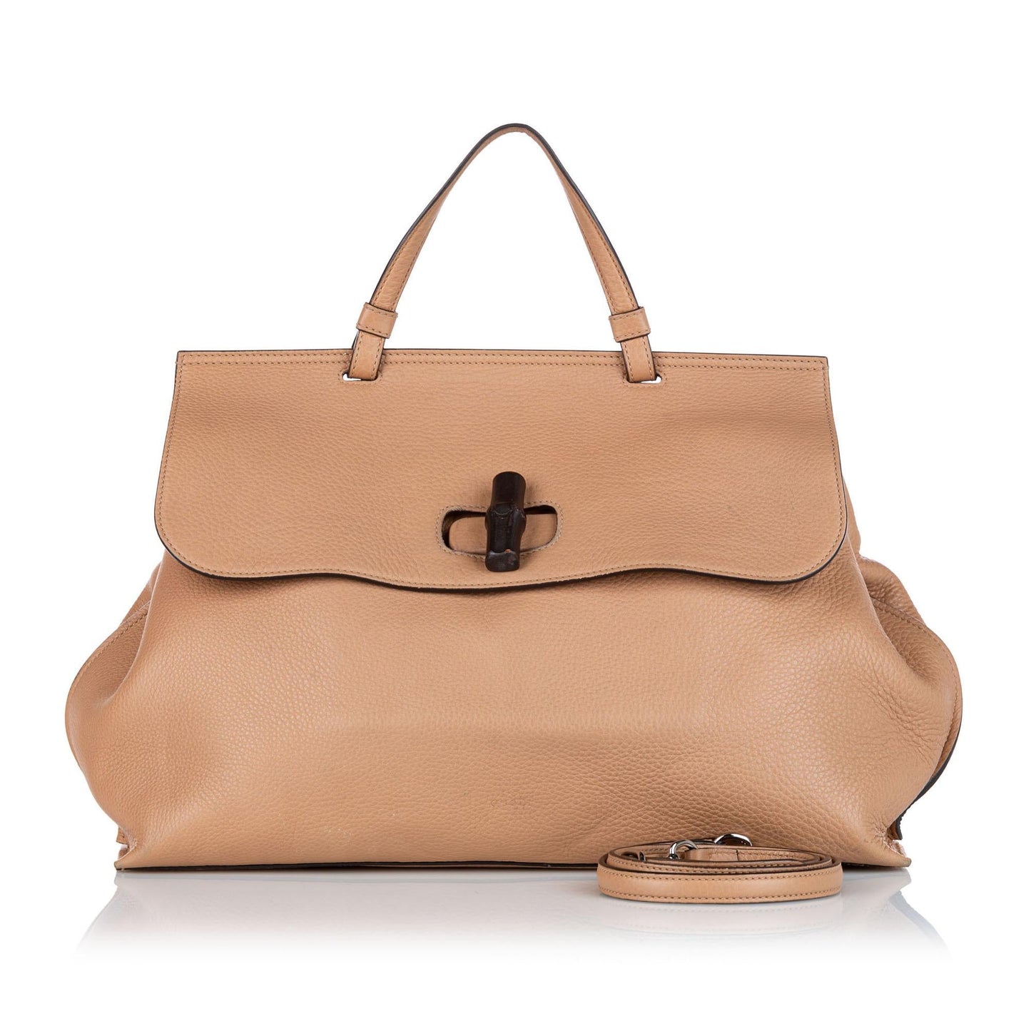 Gucci Bamboo Daily SHG Leather Calf Brown Satchel Bag 3