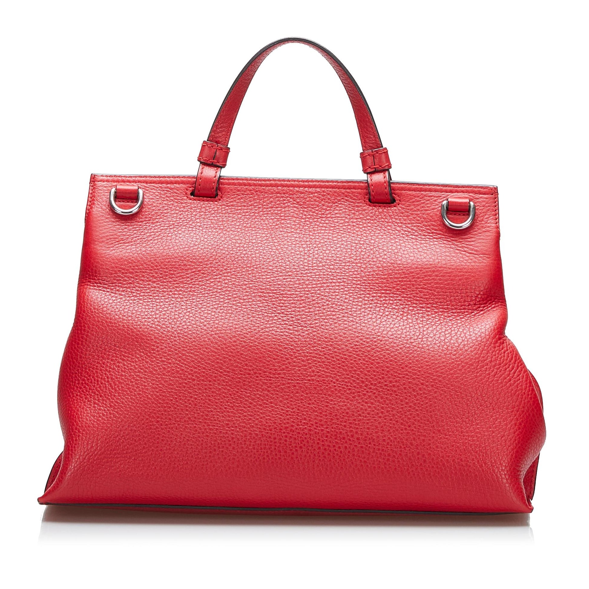 Gucci Bamboo Daily SHG-ymGp3u Calf Red Satchel Bag