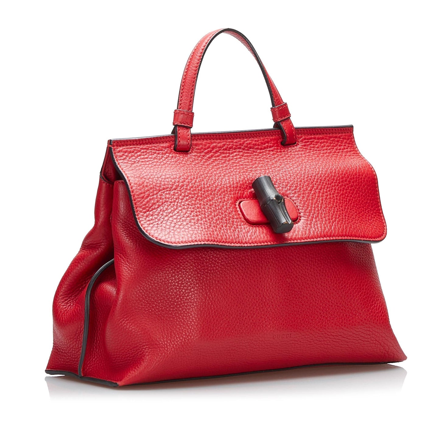 Gucci Bamboo Daily SHG-ymGp3u Calf Red Satchel Bag