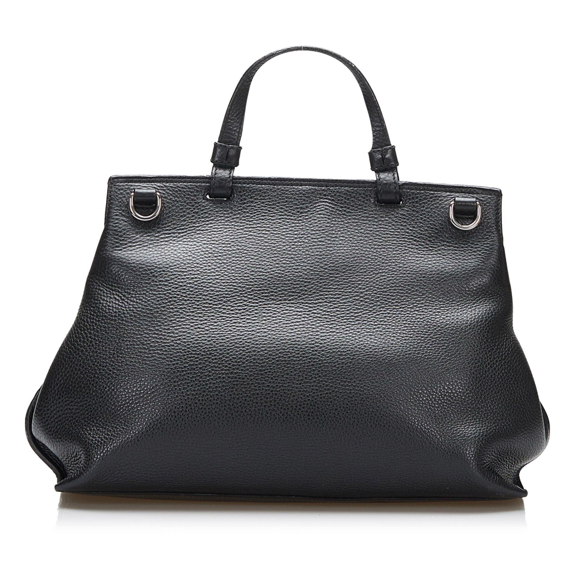 Gucci Bamboo Daily SHG-HOCpAI Calf Black Satchel Bag