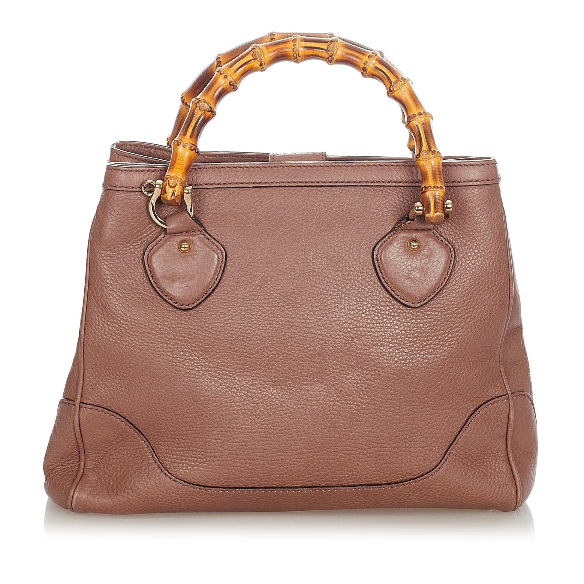 Gucci Bamboo Diana SHG Leather Calf Brown Satchel Bag