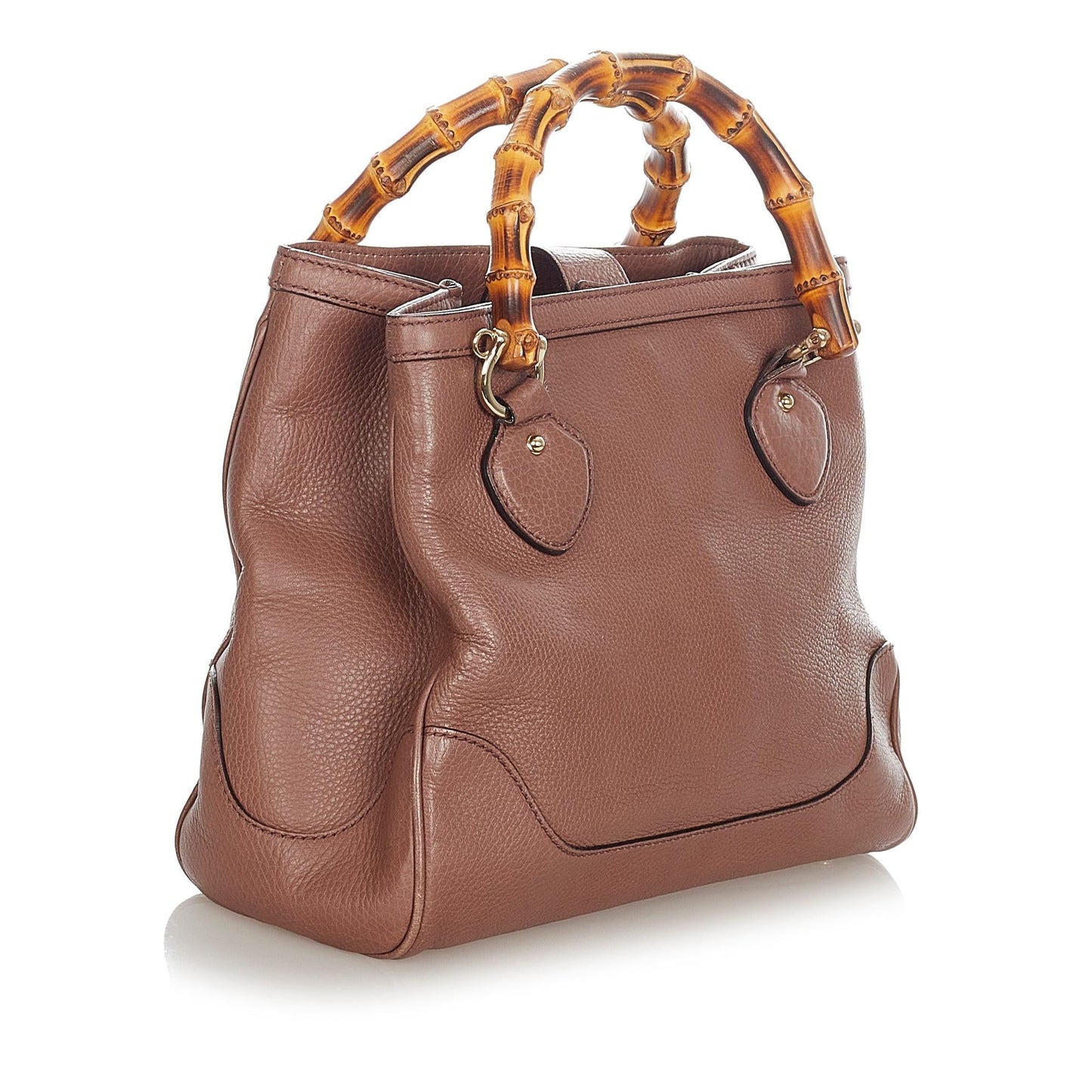 Gucci Bamboo Diana SHG Leather Calf Brown Satchel Bag