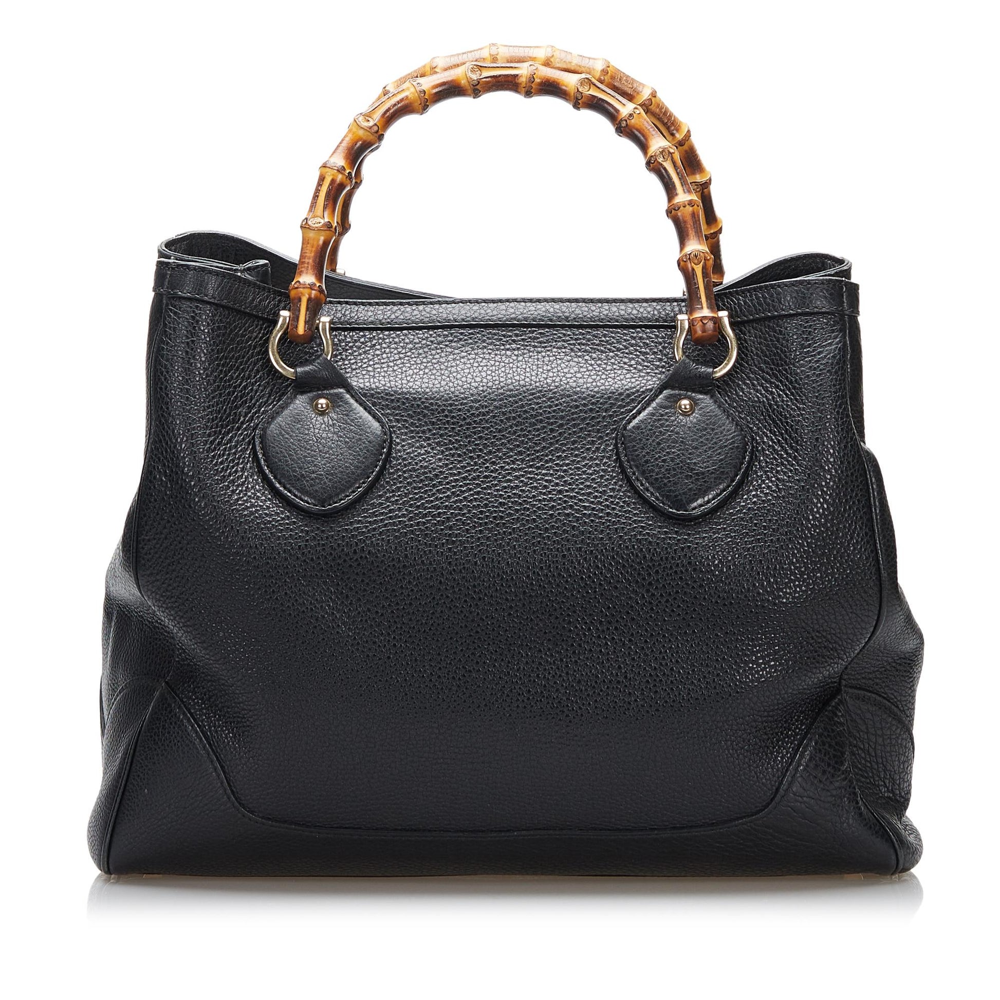 Gucci Bamboo Diana SHG-ujWbaY Leather Calf Black Tote Bag