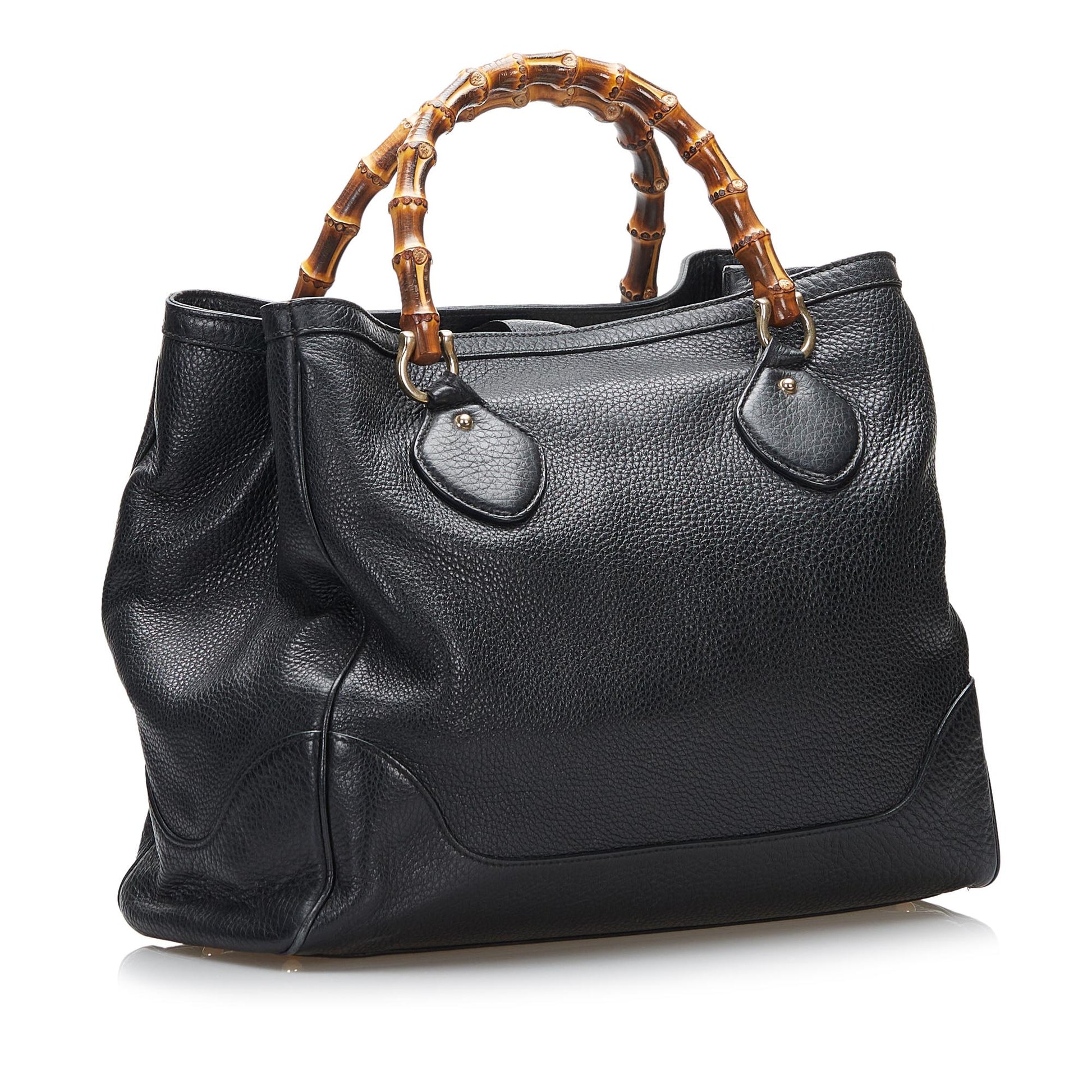 Gucci Bamboo Diana SHG-ujWbaY Leather Calf Black Tote Bag