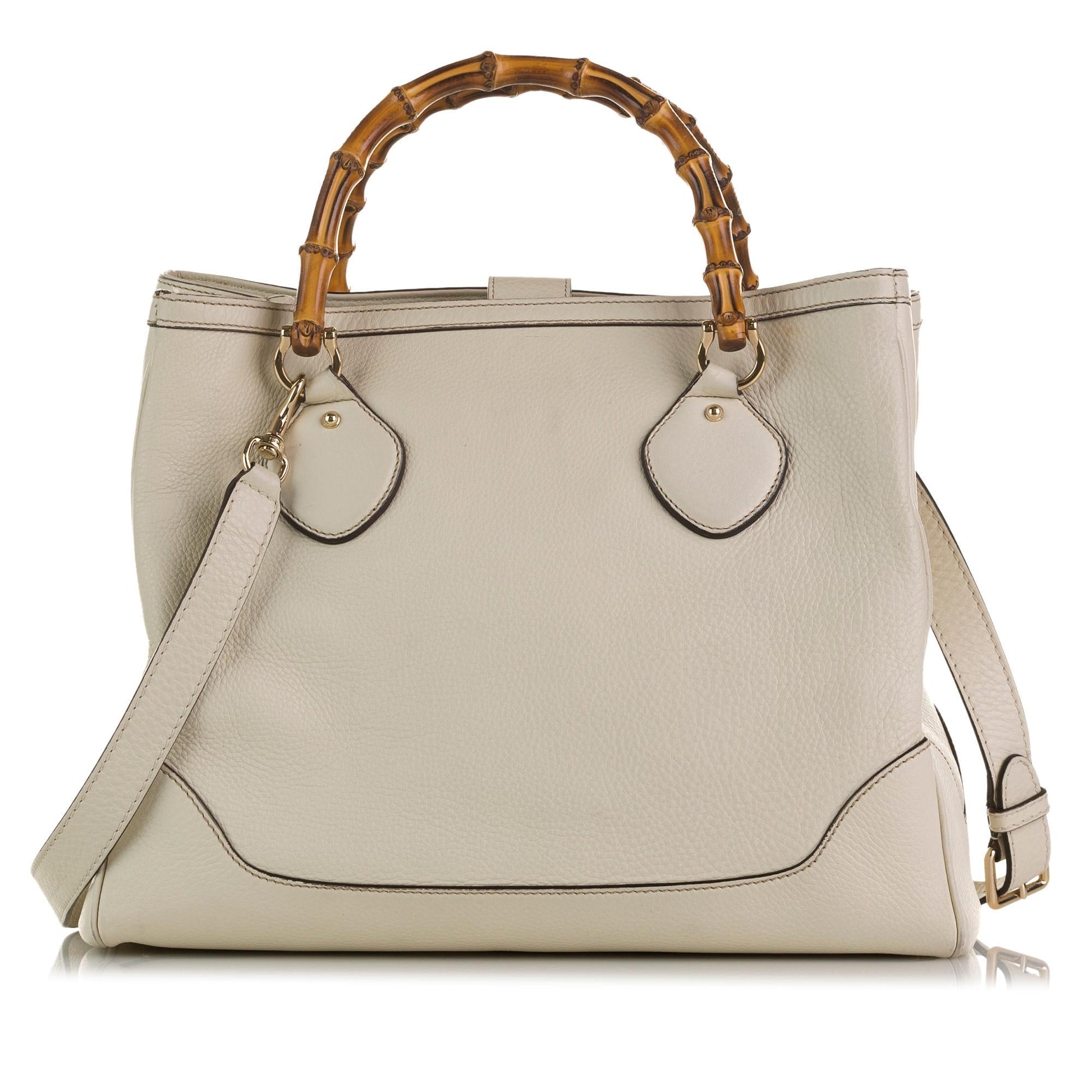 Gucci Bamboo Diana SHG-s61KsH Calf White Satchel Bag