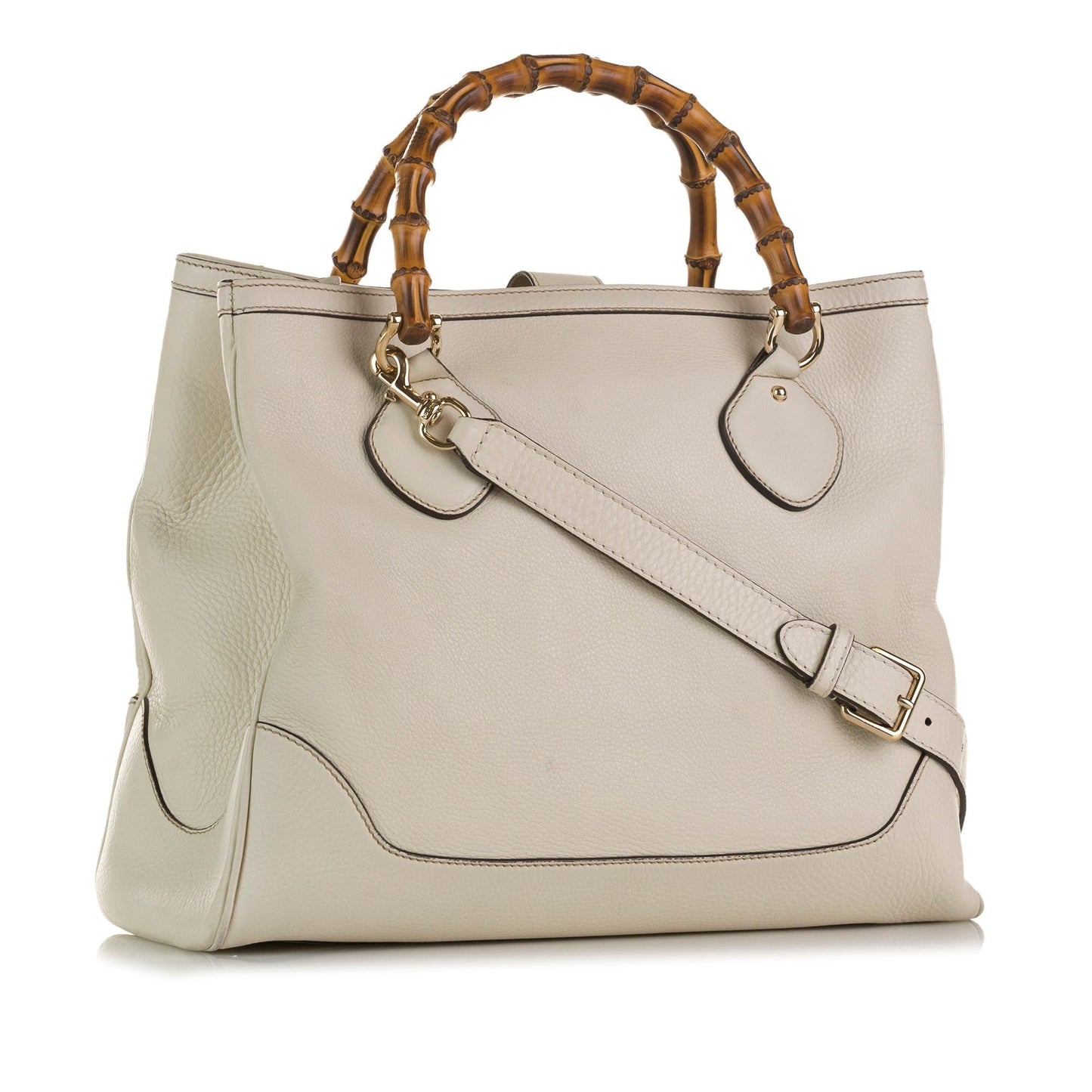 Gucci Bamboo Diana SHG-s61KsH Calf White Satchel Bag