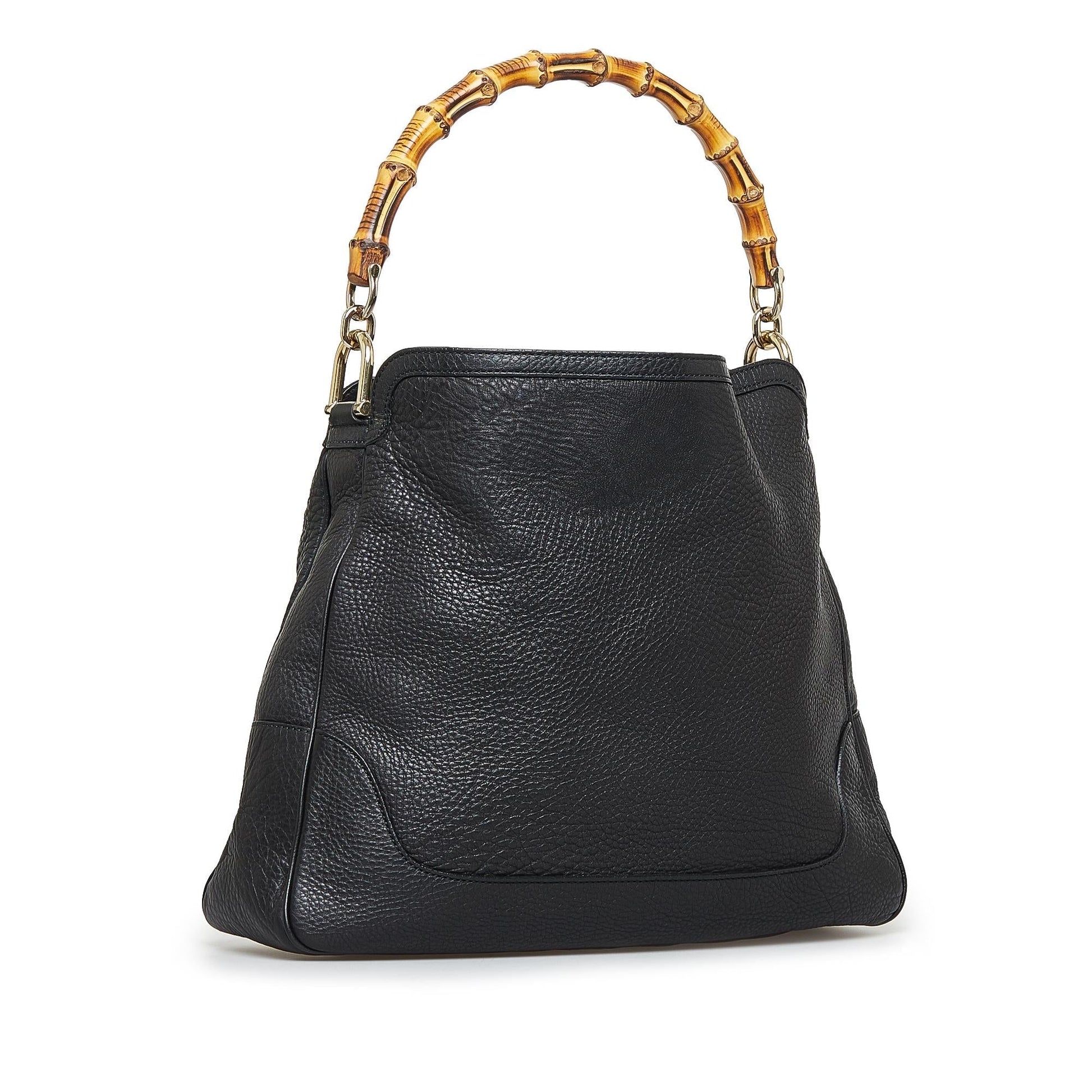 Gucci Bamboo Diana SHG-eSo7Dz Calf Black Satchel Bag