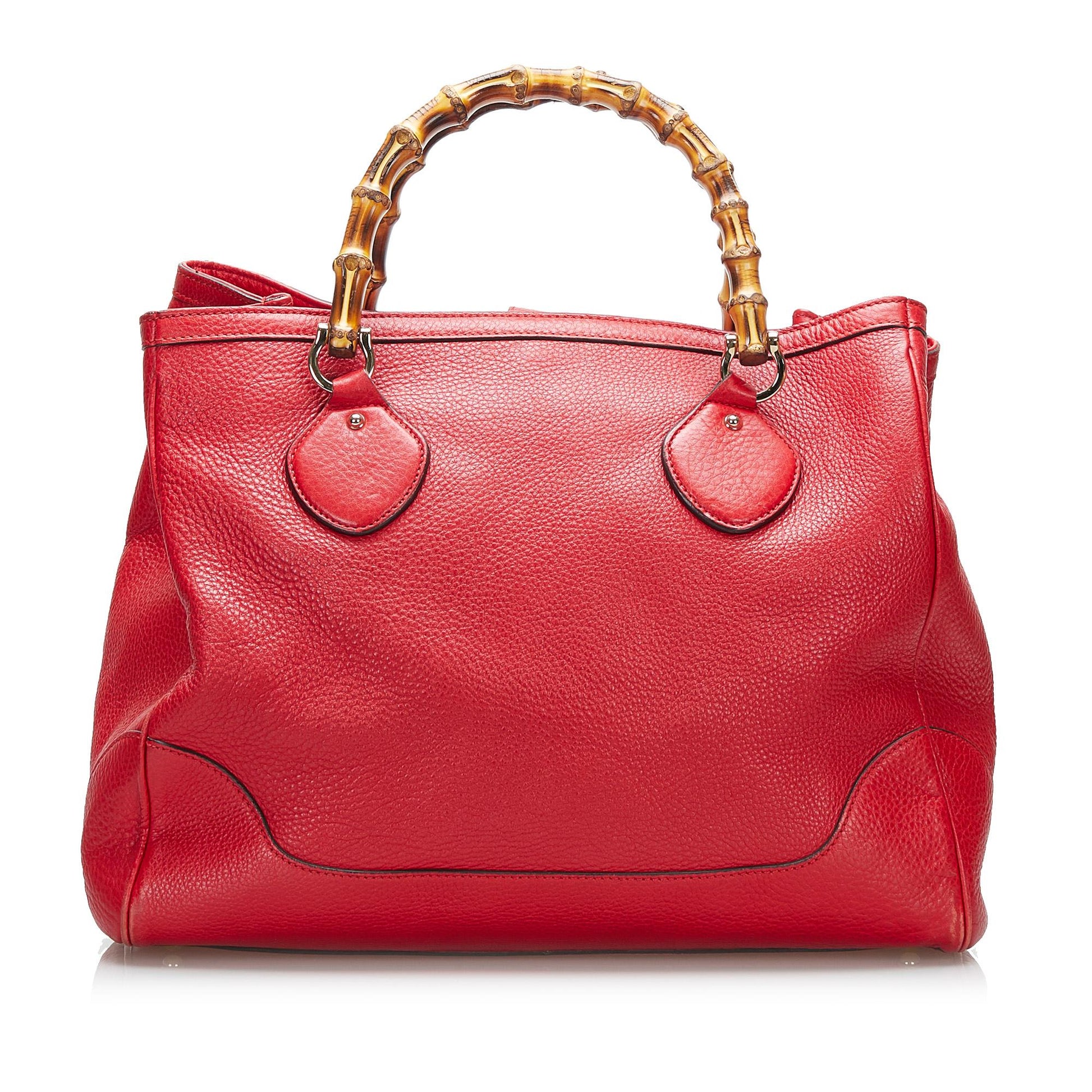 Gucci Bamboo Diana SHG-h4ErLd Calf Red Tote Bag