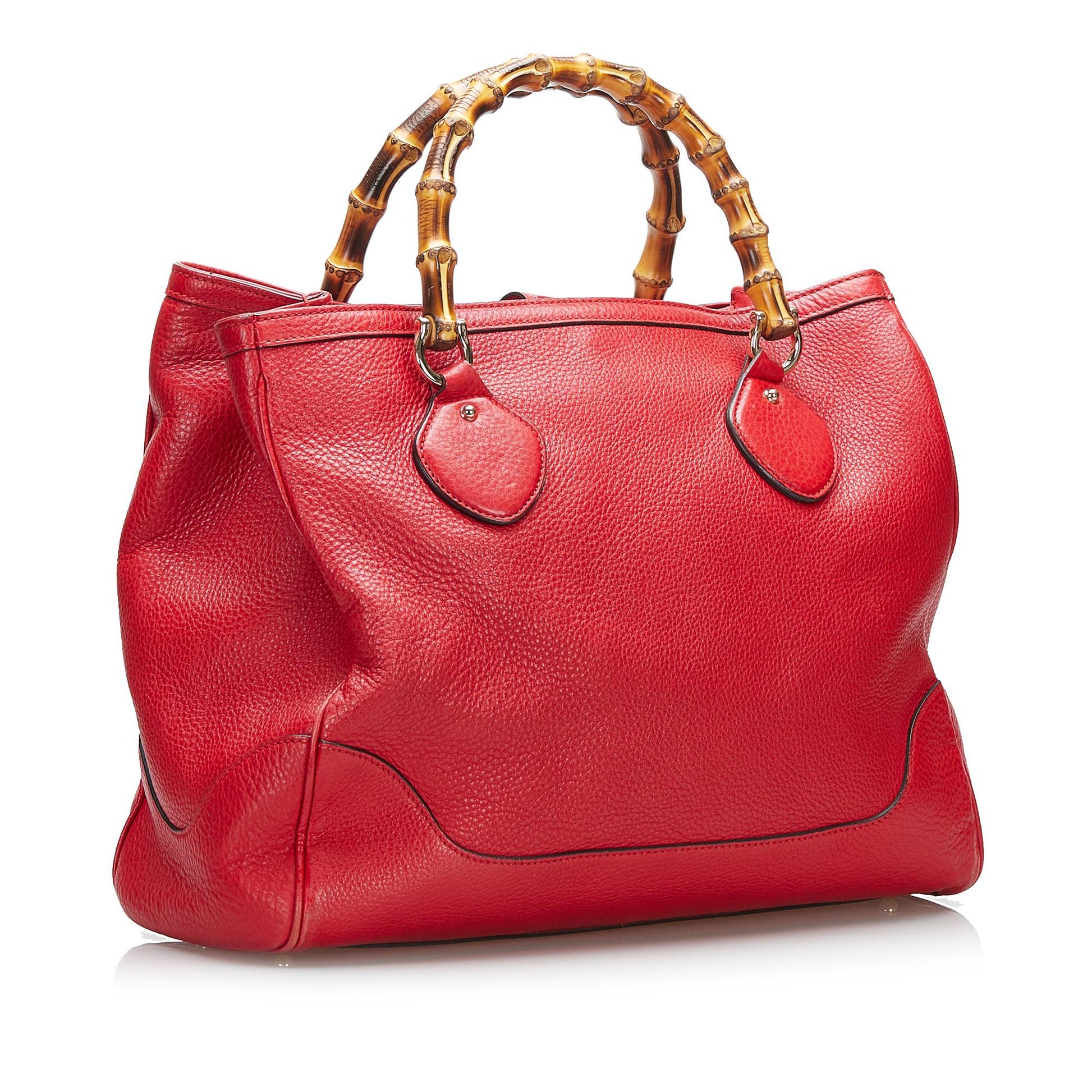 Gucci Bamboo Diana SHG-h4ErLd Calf Red Tote Bag
