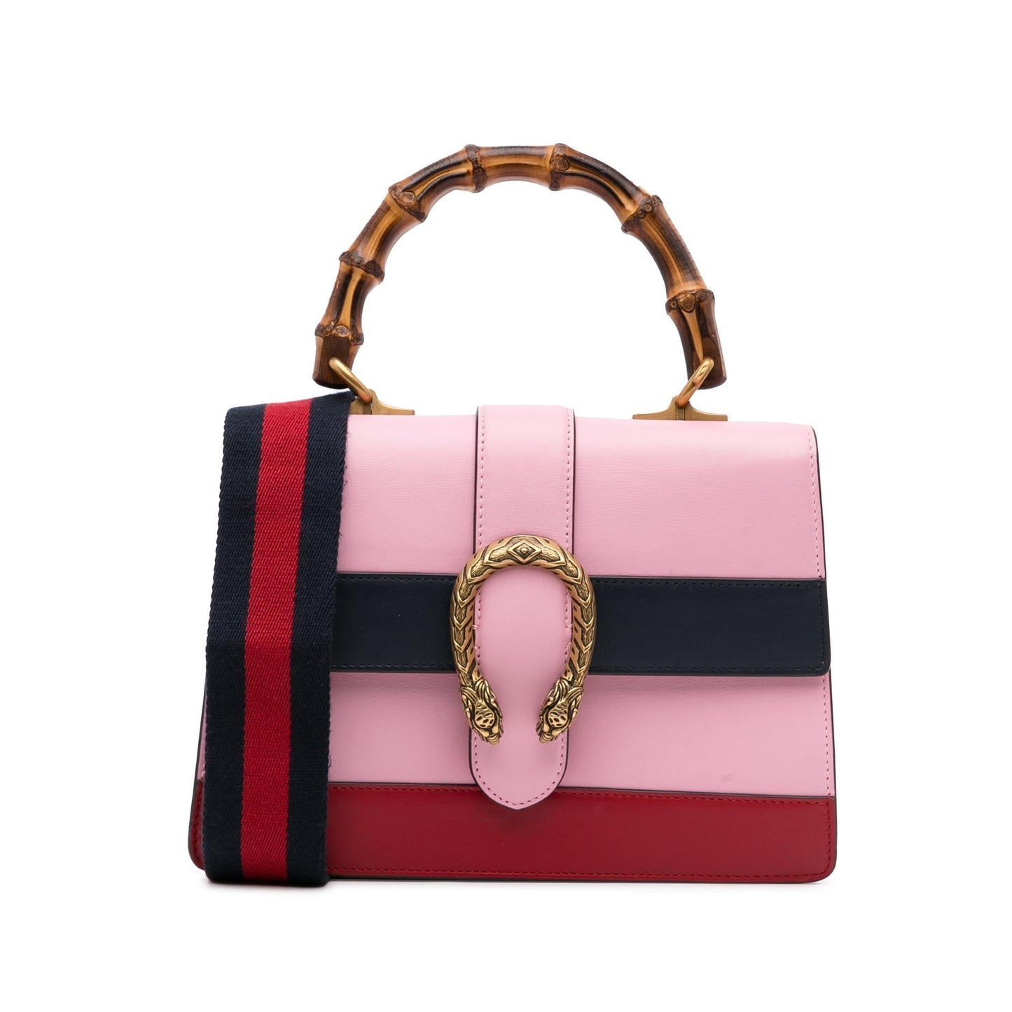 Gucci Bamboo Dionysus Web SHG-MxKNUM Calf Pink Satchel Bag