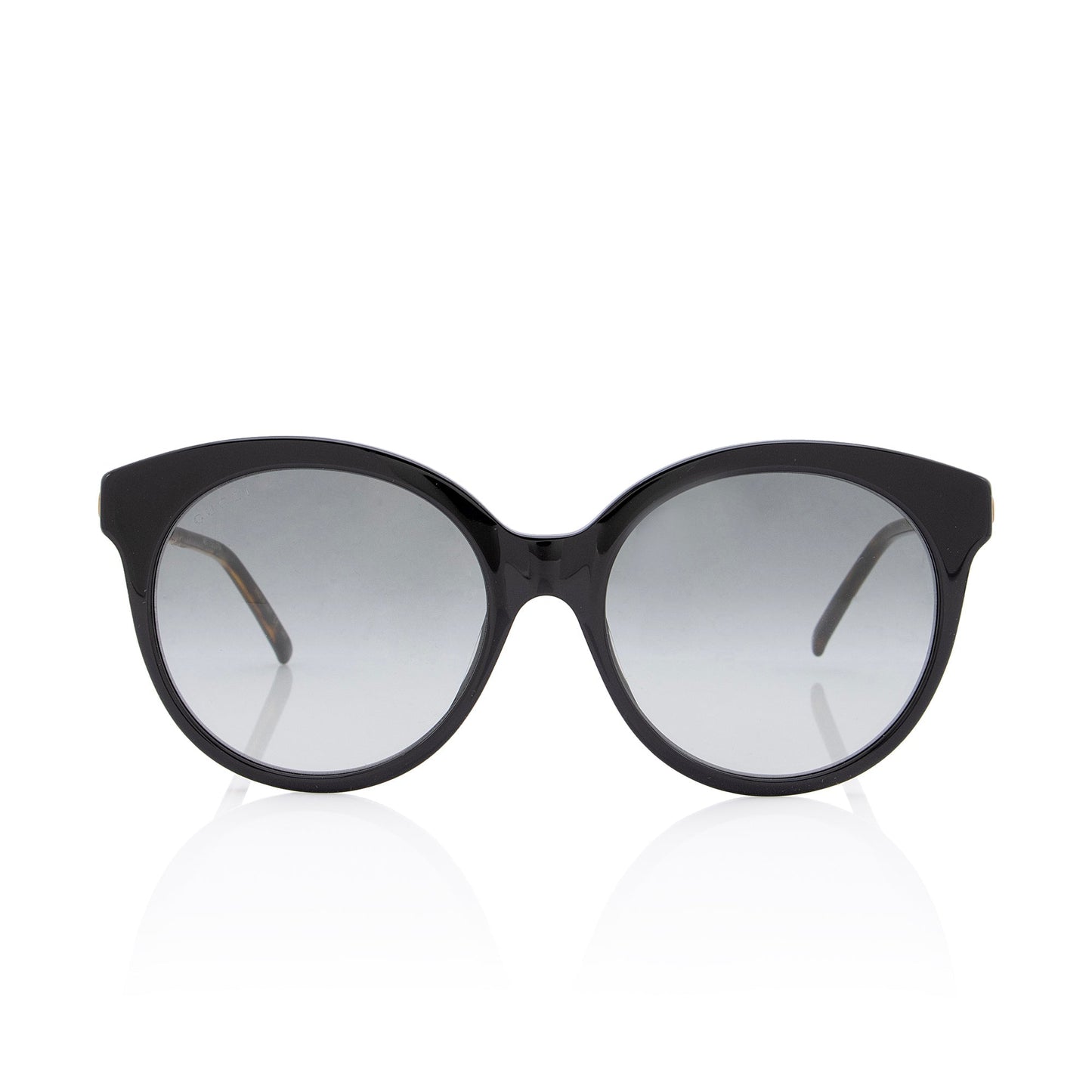 Gucci Bamboo Effect Interlocking G Round Black Brown Gold Accessory