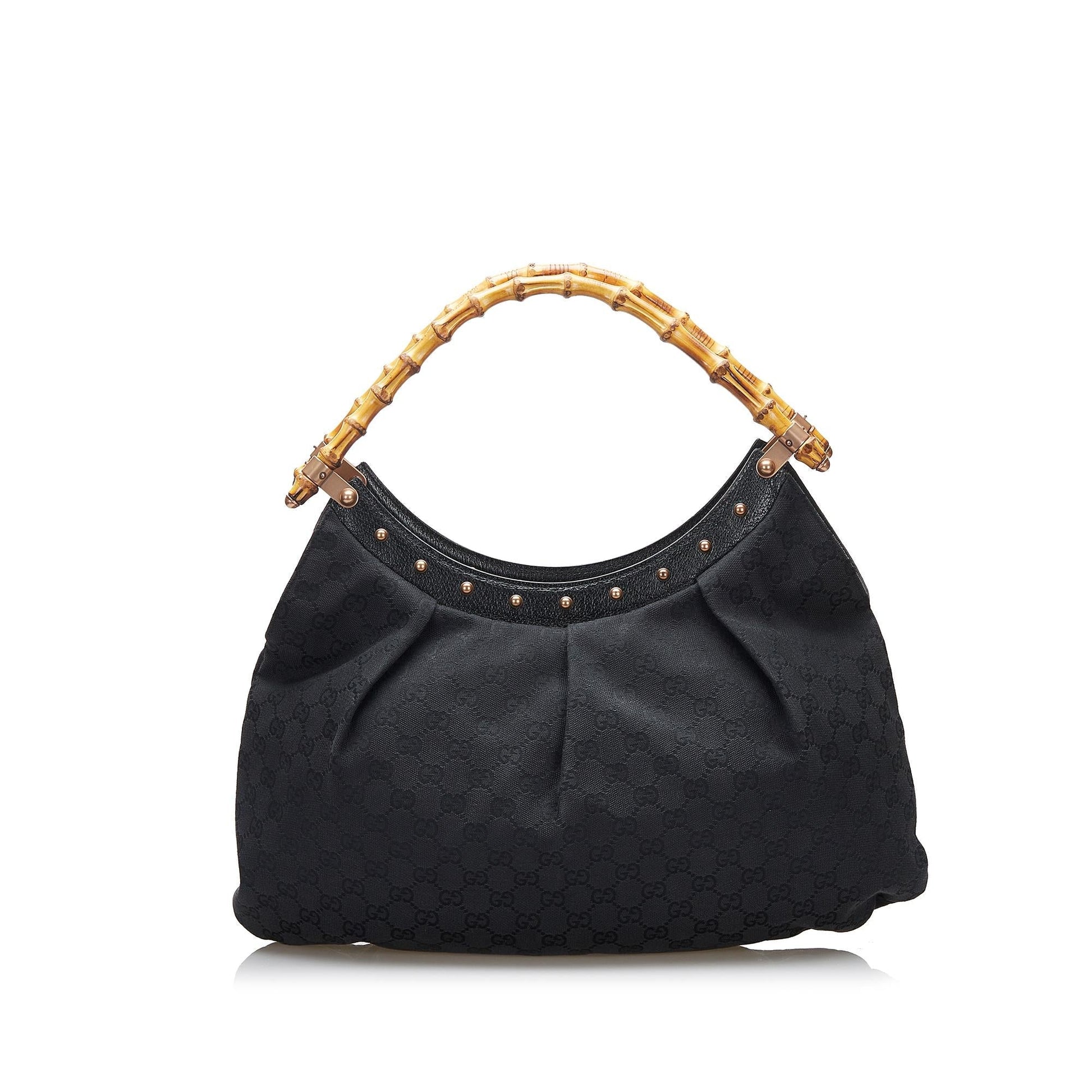 Gucci Bamboo GG SHG-yNeroE Canvas Black Shoulder Bag